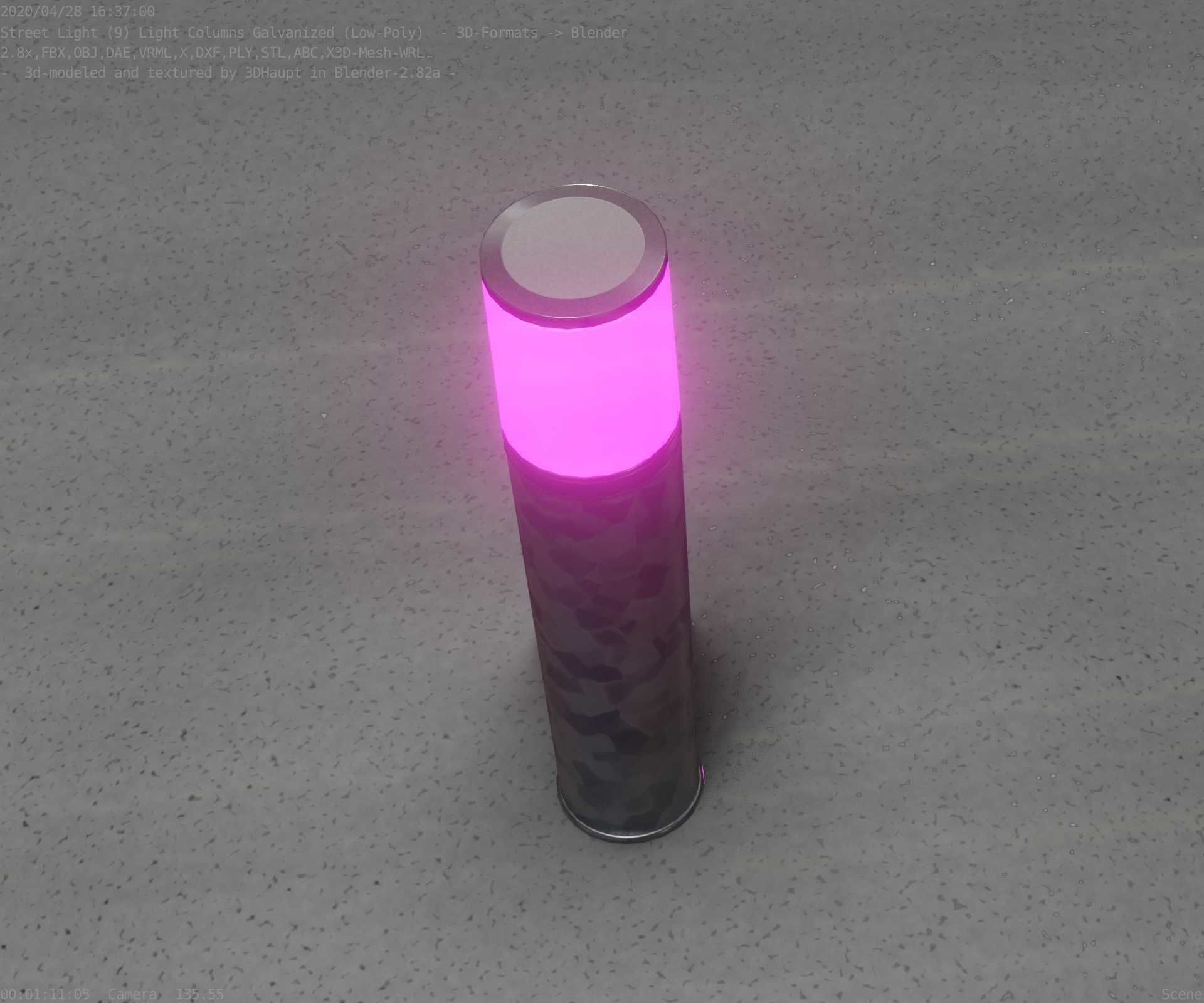 Galvanized Light-Column -18- Street-Light 9 Low-poly 3D model_34