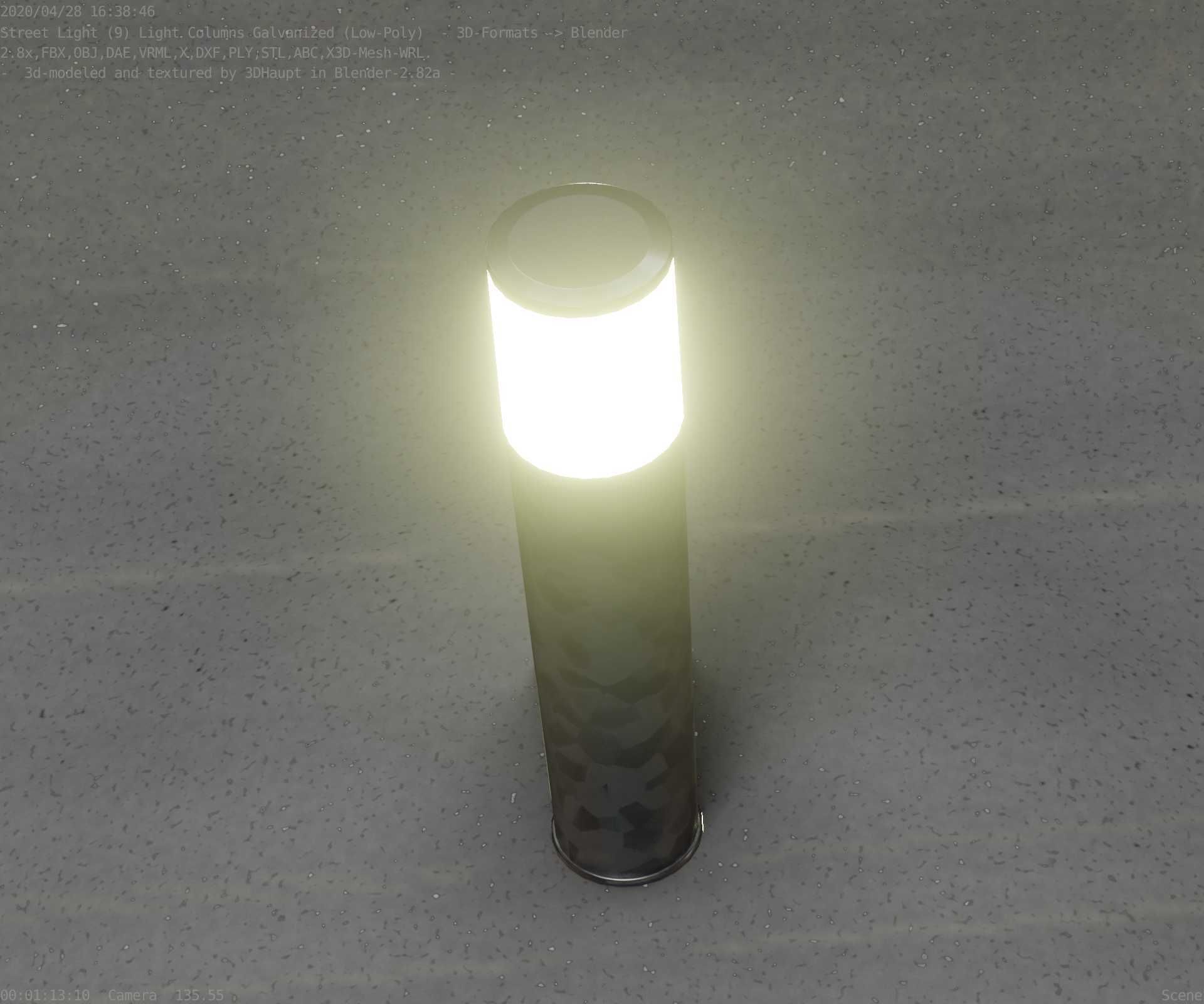 Galvanized Light-Column -18- Street-Light 9 Low-poly 3D model_62