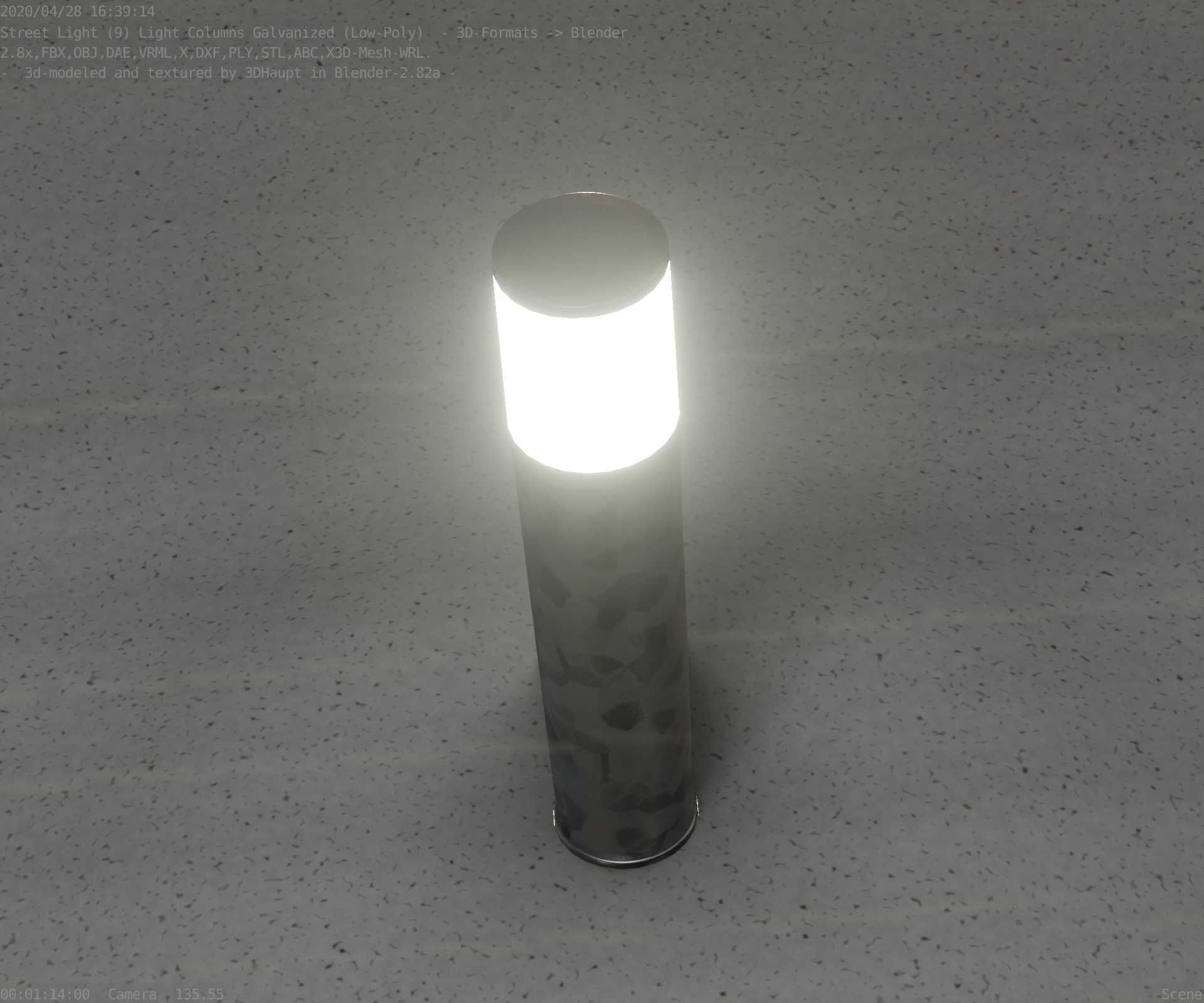 Galvanized Light-Column -18- Street-Light 9 Low-poly 3D model_76