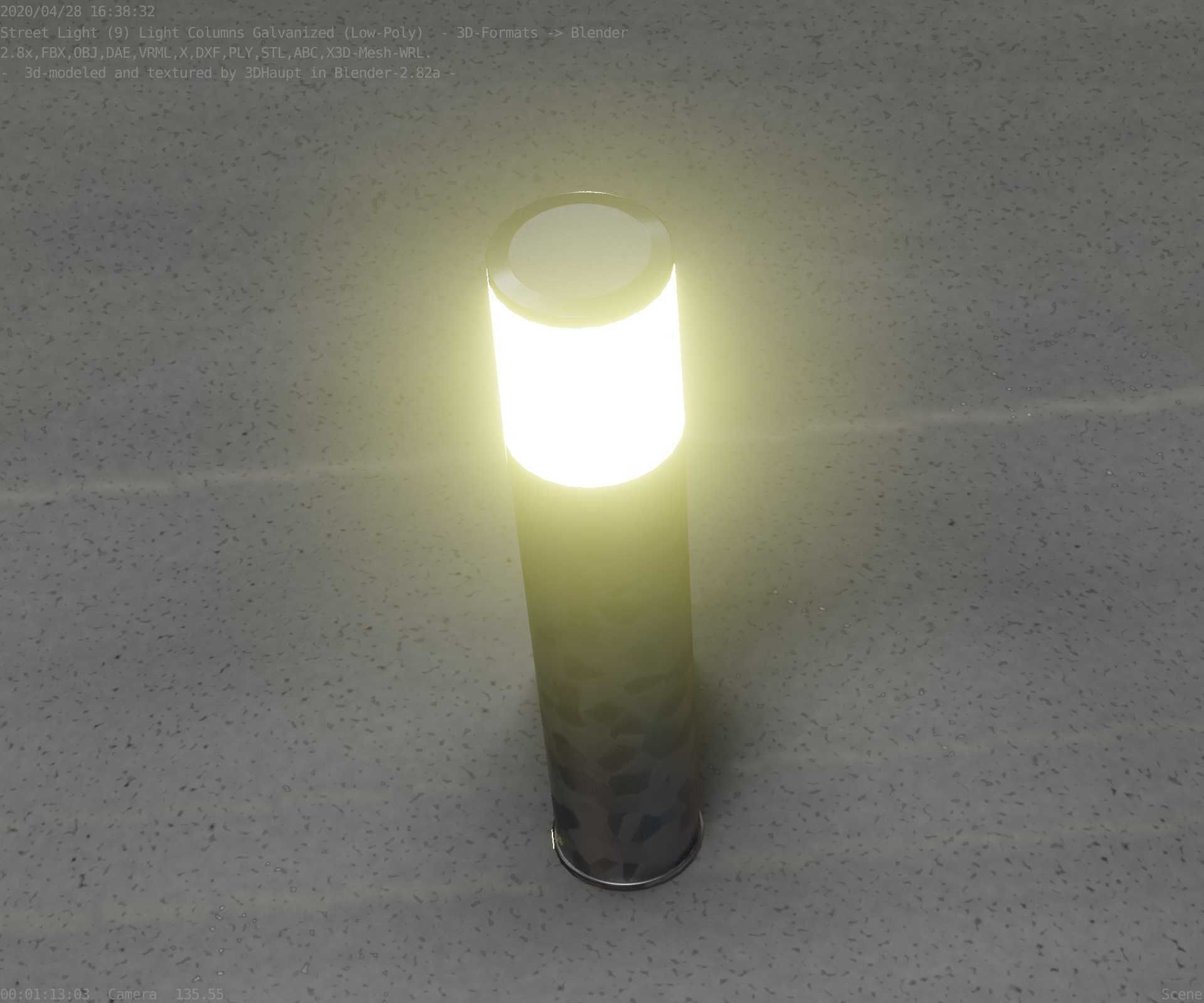 Galvanized Light-Column -18- Street-Light 9 Low-poly 3D model_55