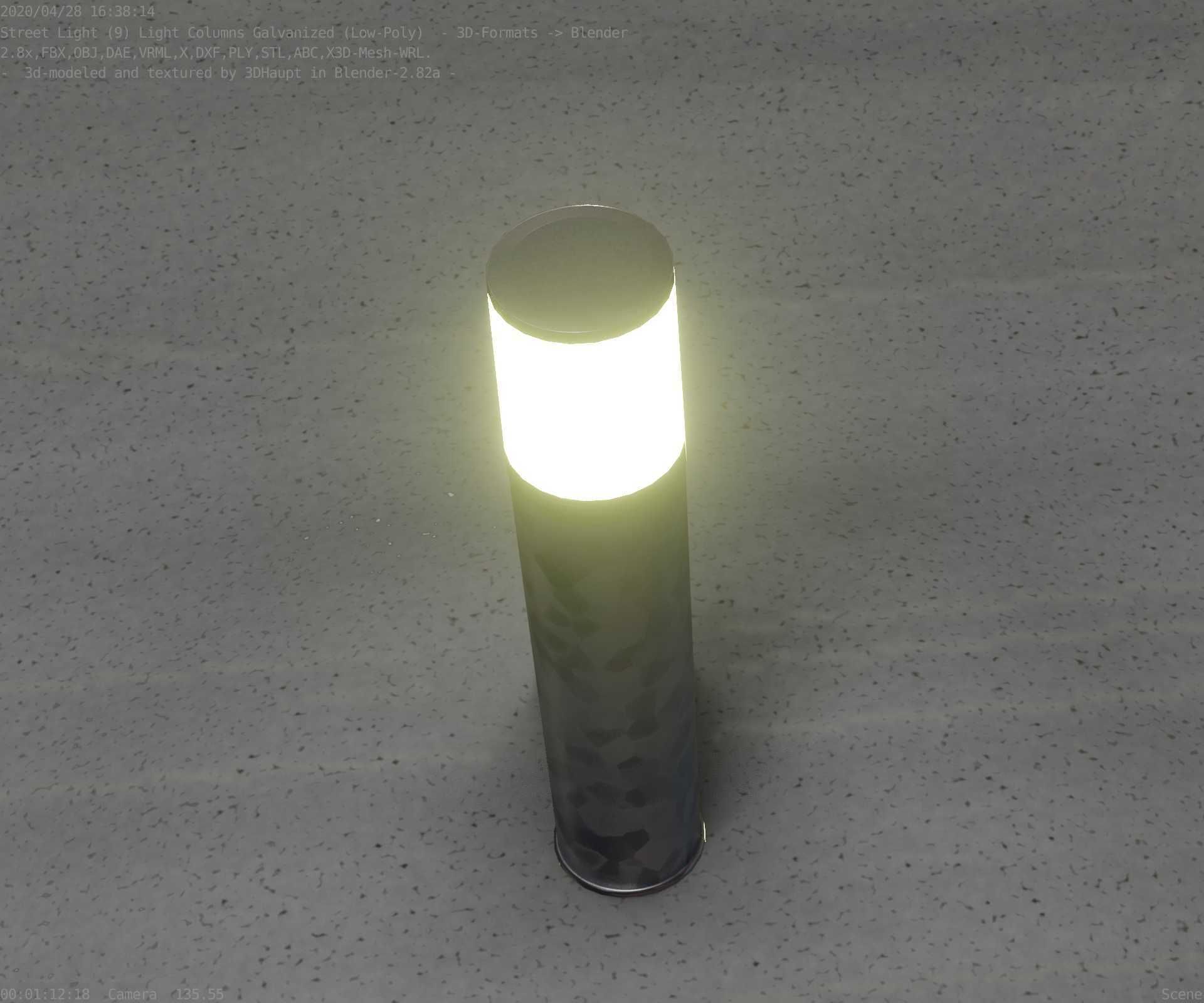 Galvanized Light-Column -18- Street-Light 9 Low-poly 3D model_46