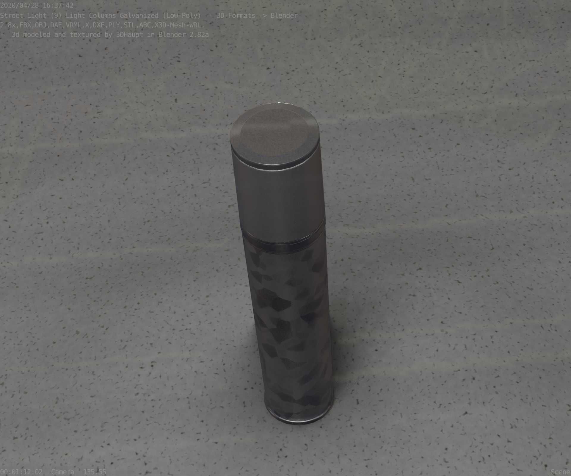 Galvanized Light-Column -18- Street-Light 9 Low-poly 3D model_14