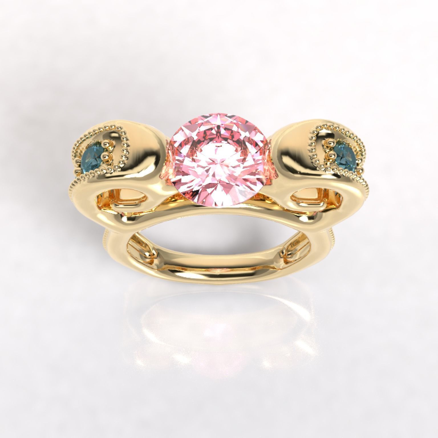 Anillo Solitario Elegante    Elegant Solitaire Ring 3D model_3