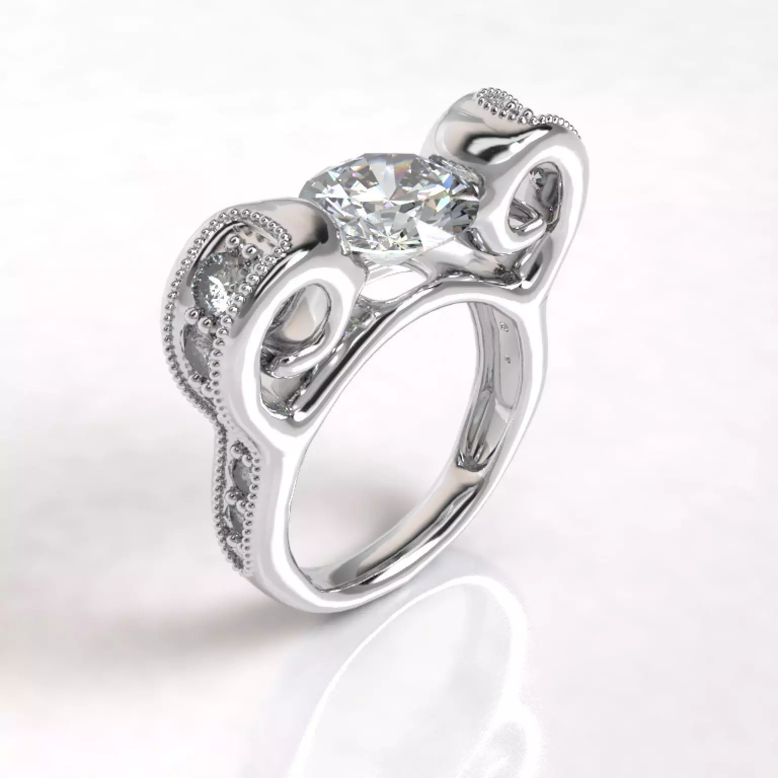 Anillo Solitario Elegante    Elegant Solitaire Ring 3D model_0