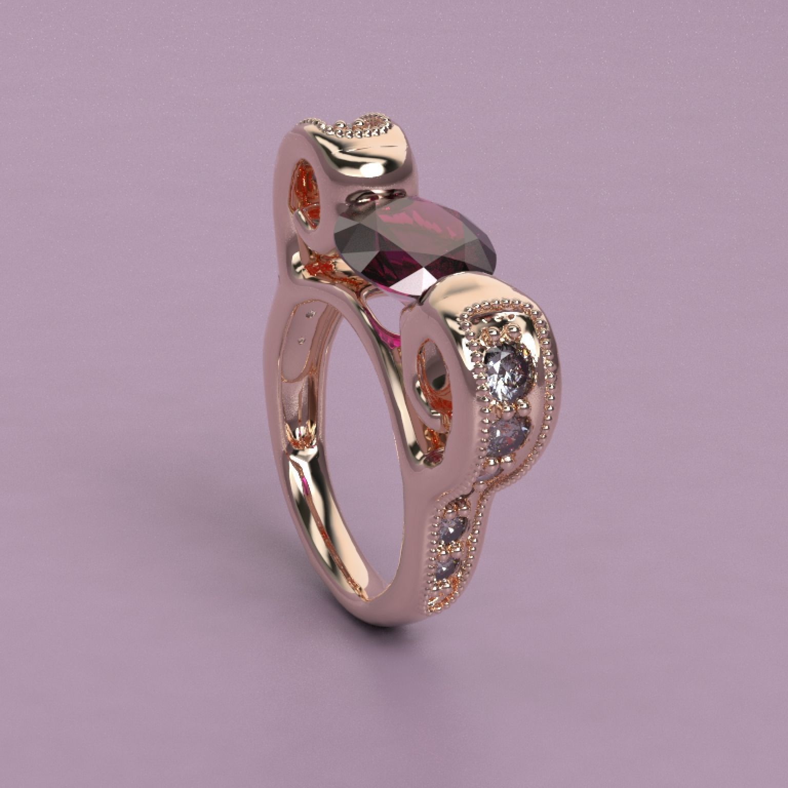 Anillo Solitario Elegante    Elegant Solitaire Ring 3D model_2