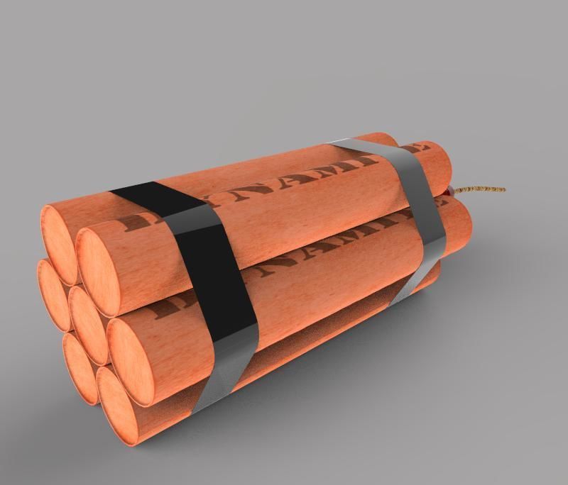 Dynamite orange 3D model_2