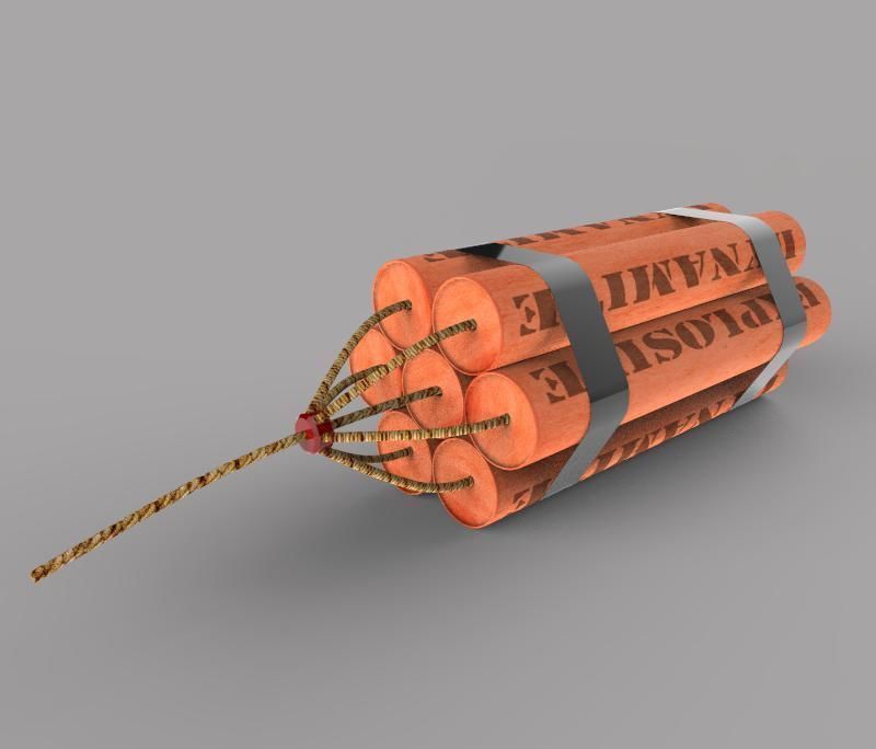 Dynamite orange 3D model_1