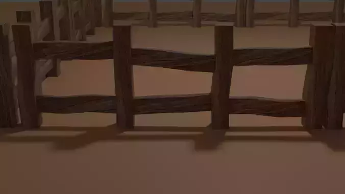 Low Poly Wood Fence