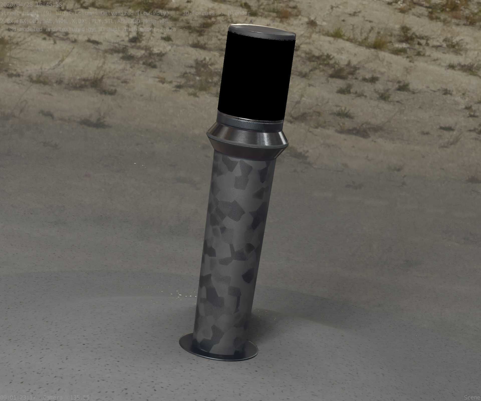 Galvanized Light-Column -21- Street-Light 9 Low-poly 3D model_23