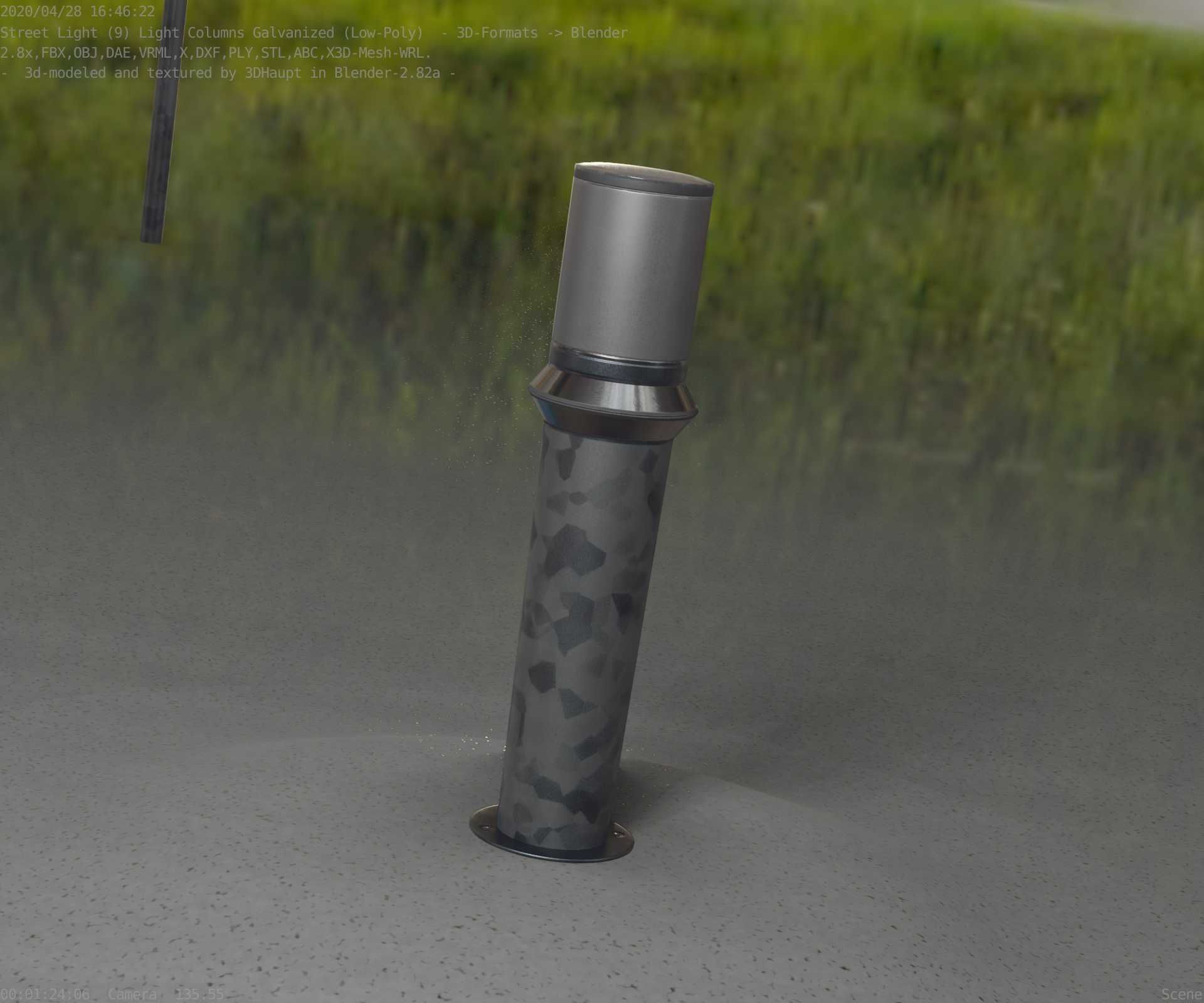 Galvanized Light-Column -21- Street-Light 9 Low-poly 3D model_36