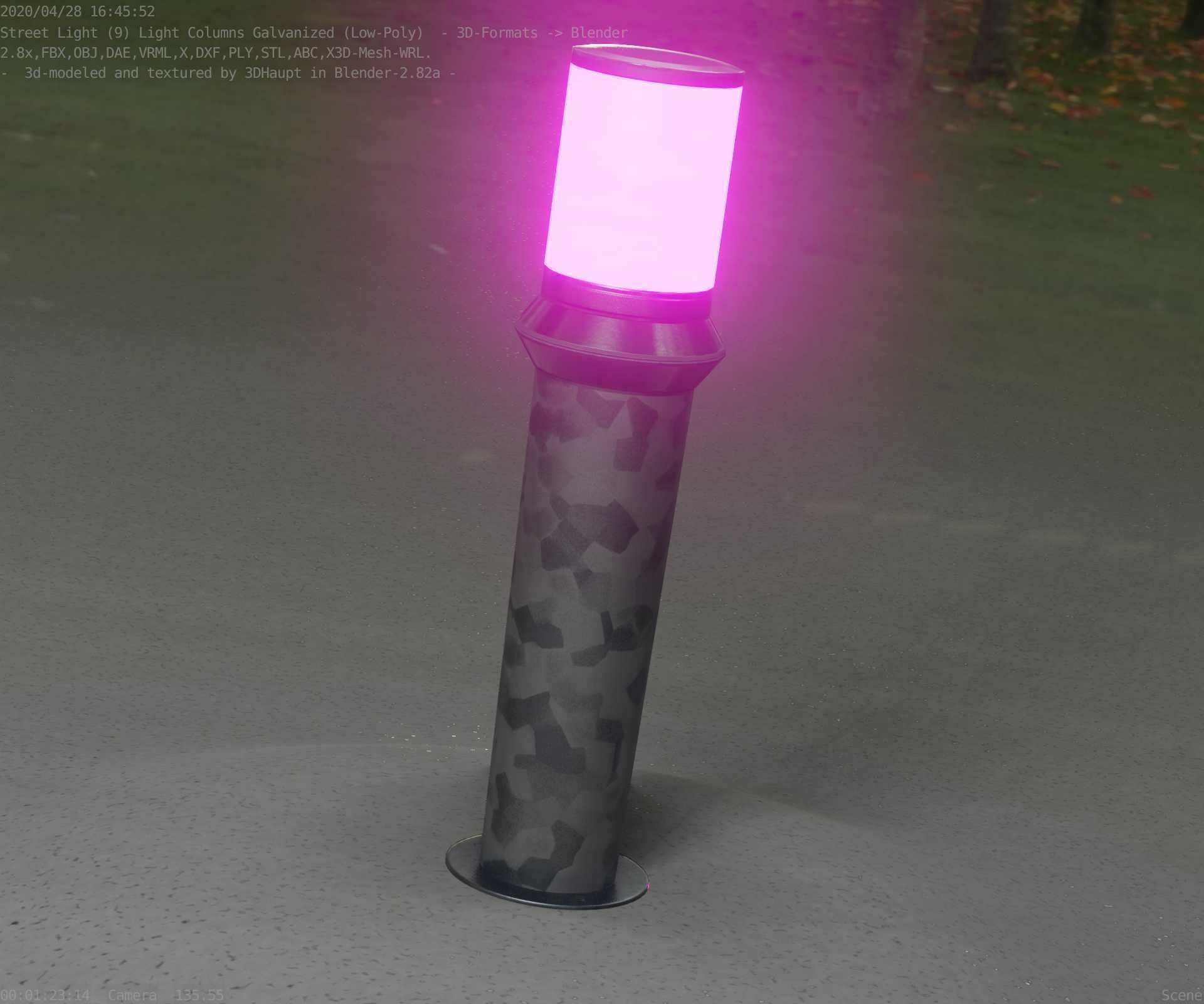 Galvanized Light-Column -21- Street-Light 9 Low-poly 3D model_20