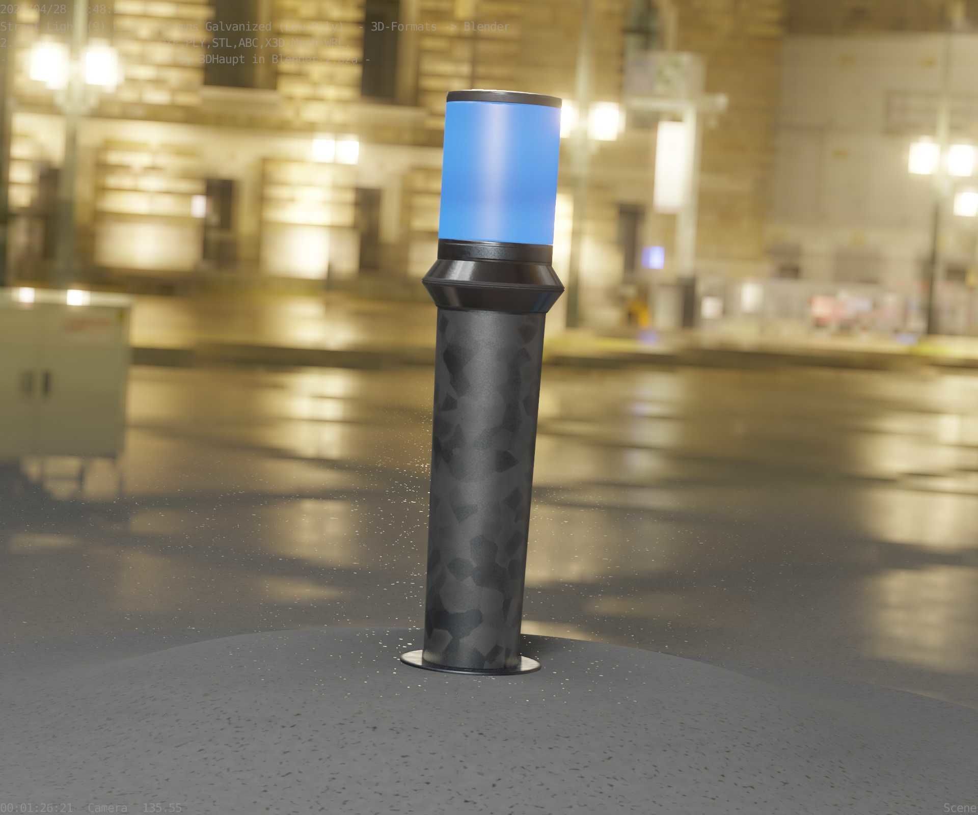 Galvanized Light-Column -21- Street-Light 9 Low-poly 3D model_85