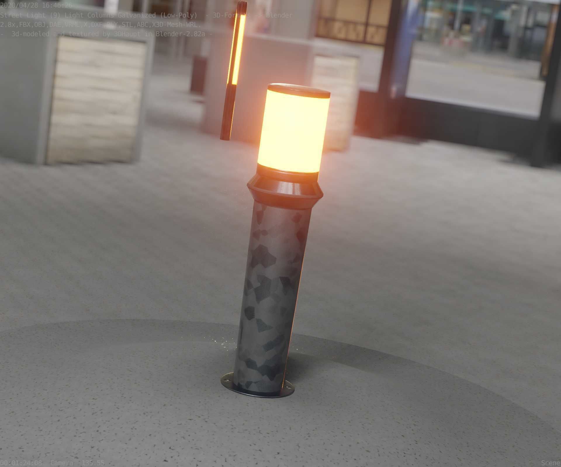 Galvanized Light-Column -21- Street-Light 9 Low-poly 3D model_38