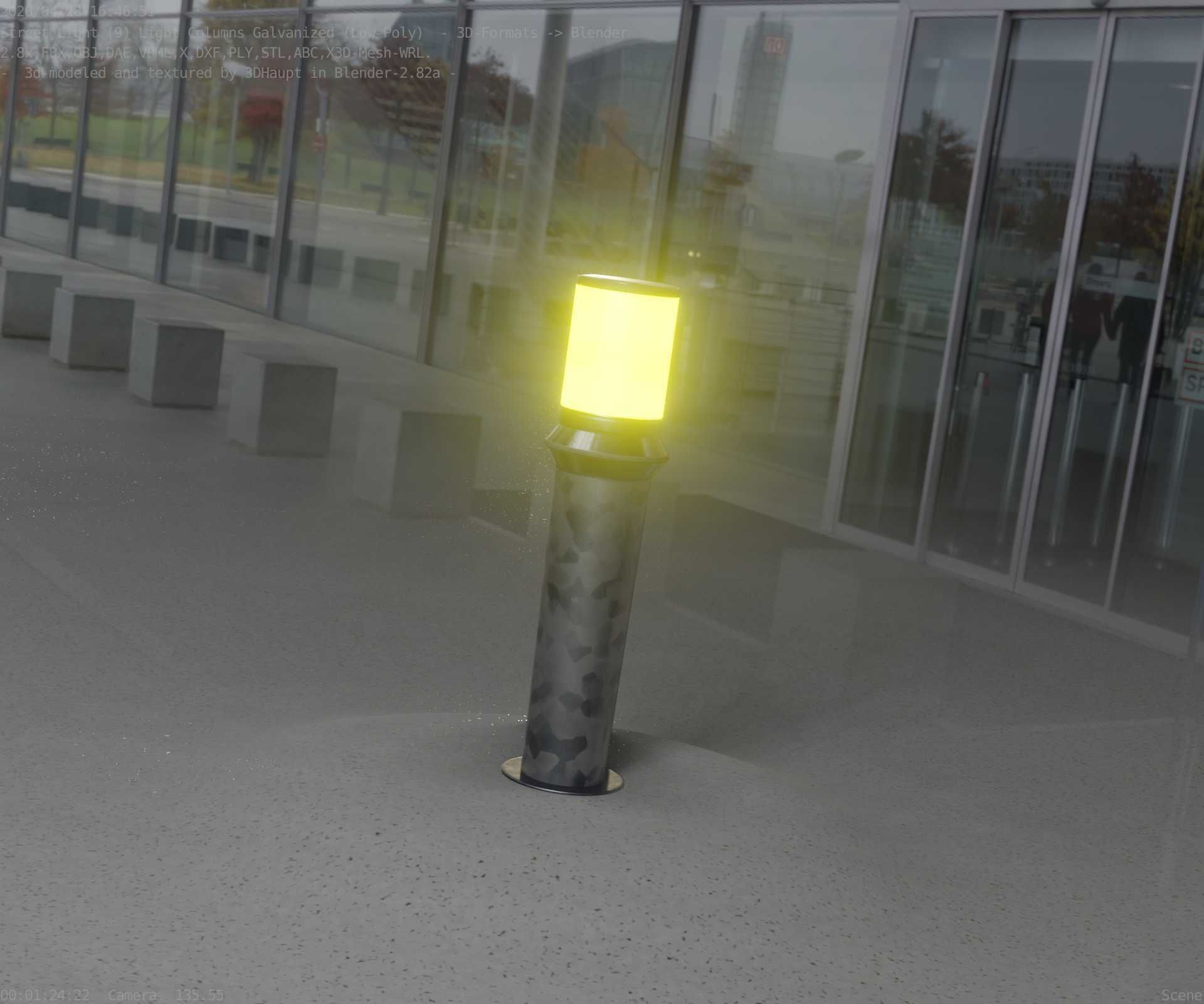 Galvanized Light-Column -21- Street-Light 9 Low-poly 3D model_52