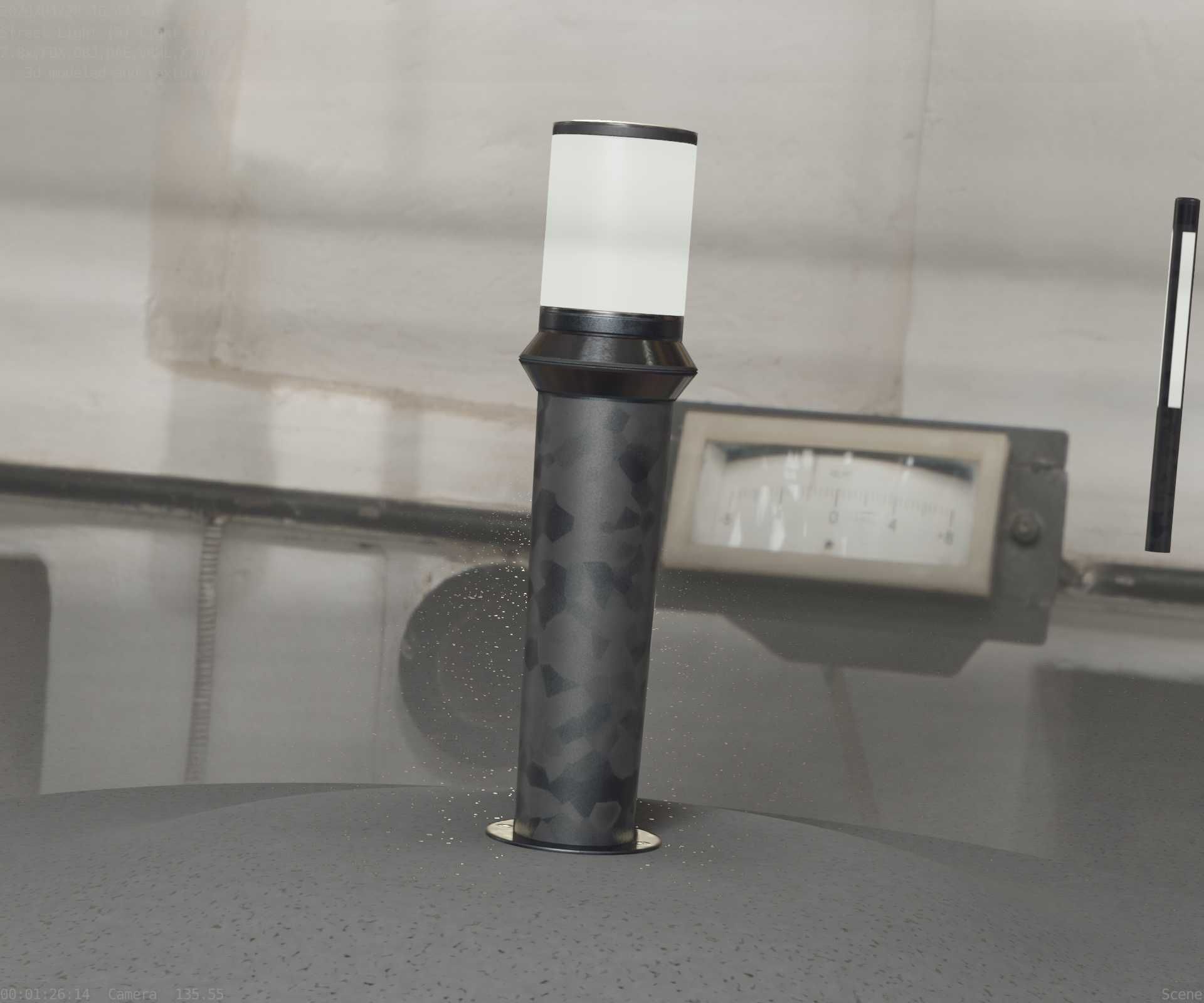 Galvanized Light-Column -21- Street-Light 9 Low-poly 3D model_8