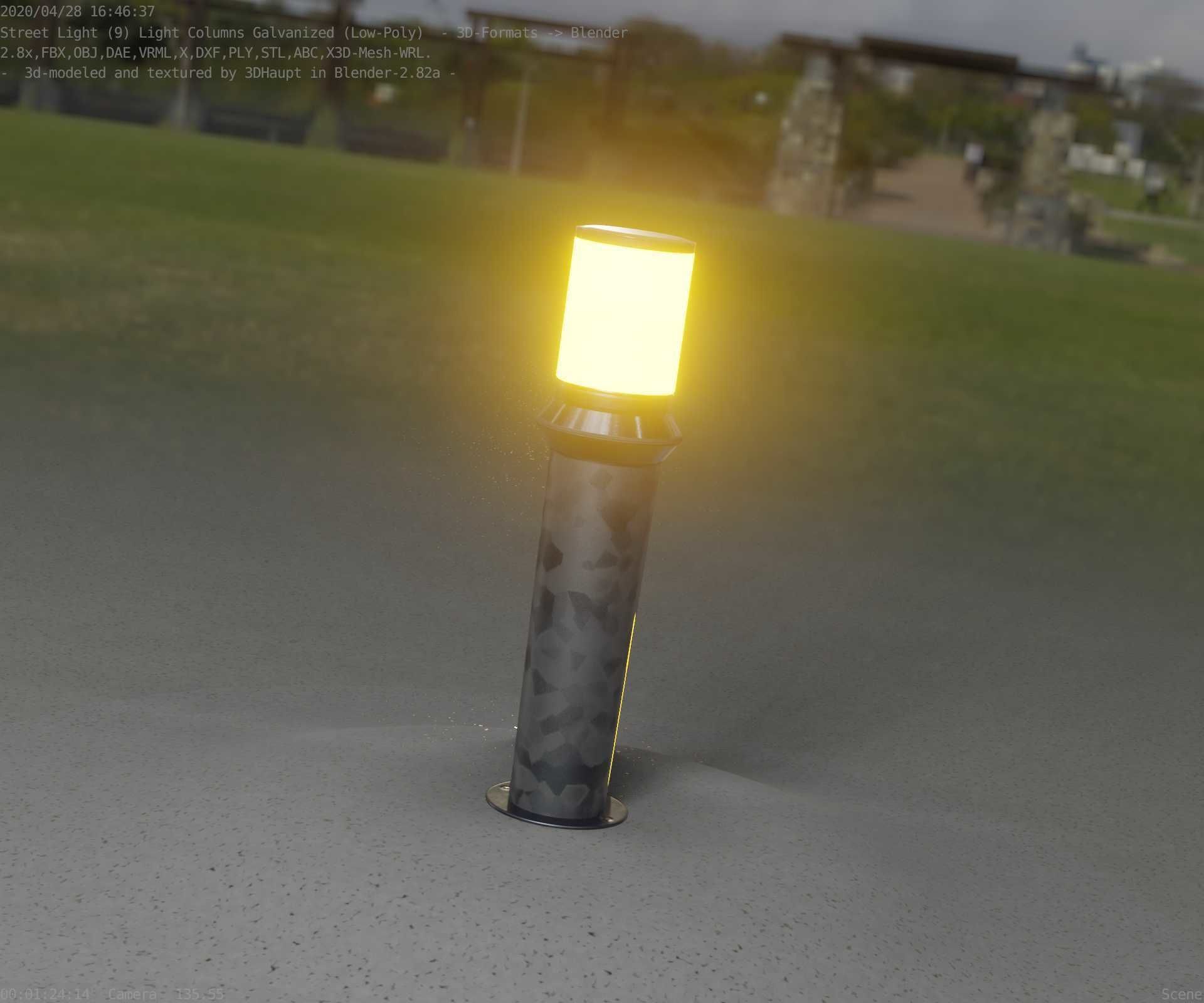 Galvanized Light-Column -21- Street-Light 9 Low-poly 3D model_44