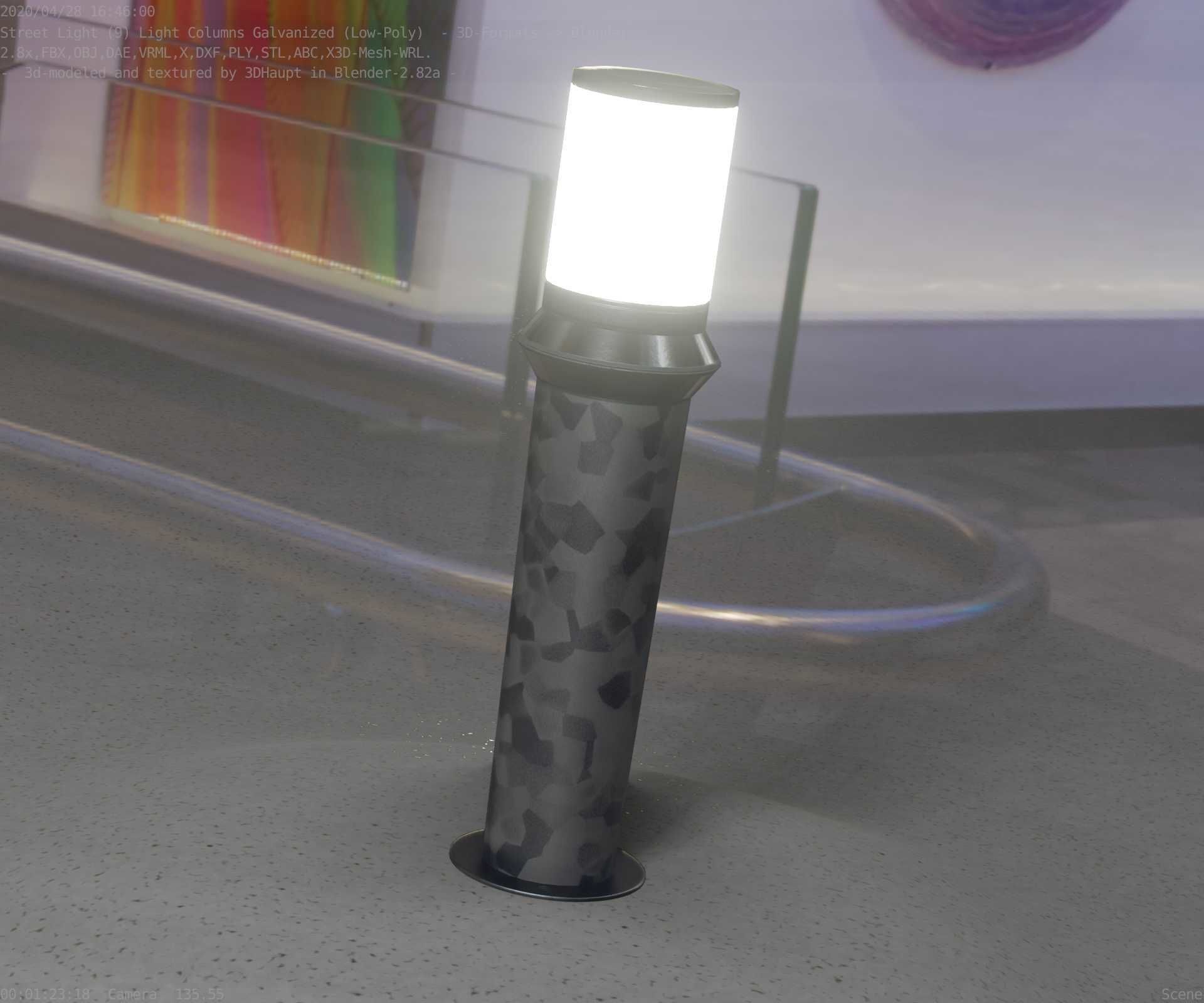 Galvanized Light-Column -21- Street-Light 9 Low-poly 3D model_24