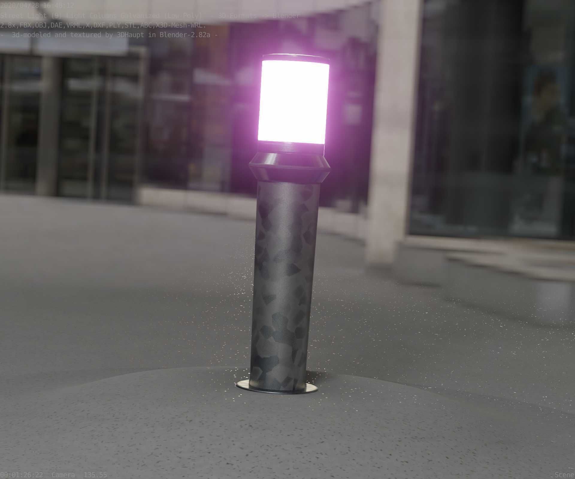 Galvanized Light-Column -21- Street-Light 9 Low-poly 3D model_86