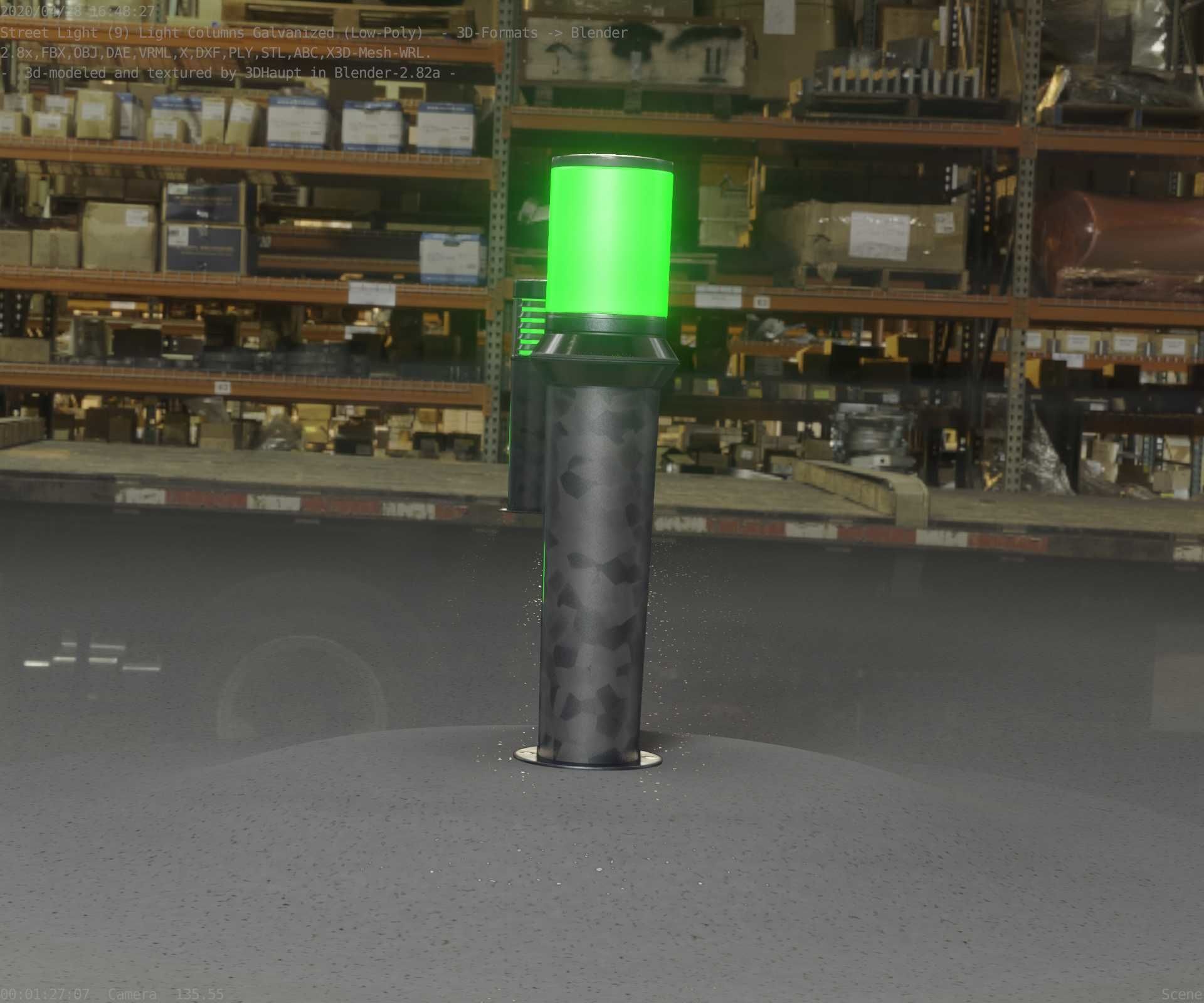 Galvanized Light-Column -21- Street-Light 9 Low-poly 3D model_95