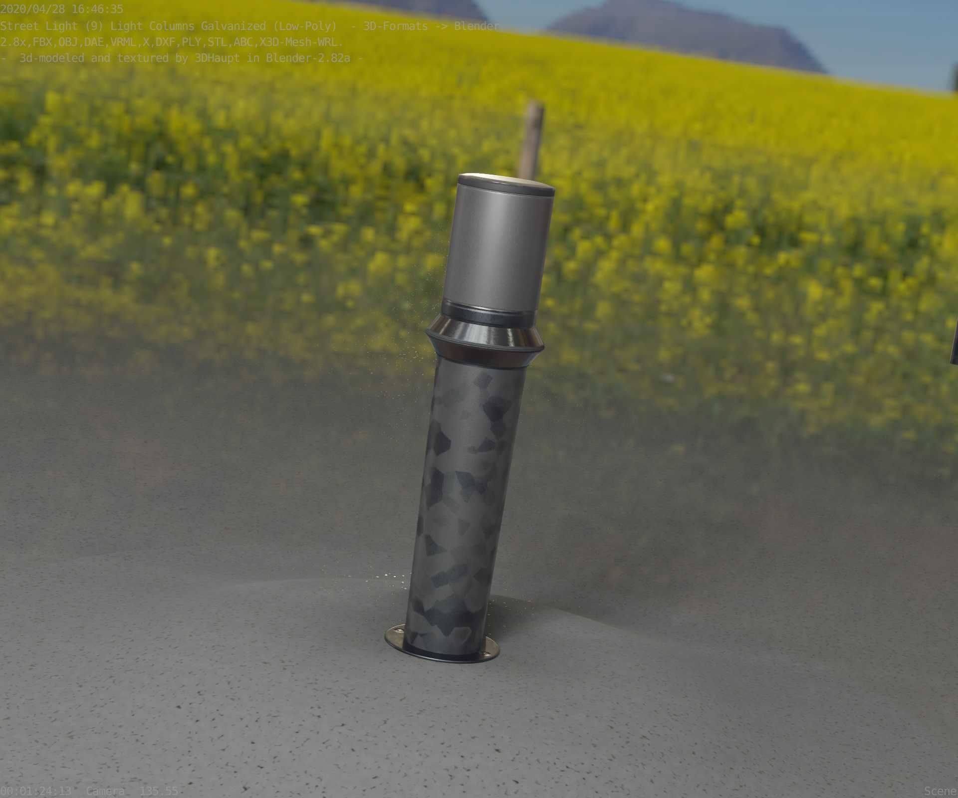 Galvanized Light-Column -21- Street-Light 9 Low-poly 3D model_43