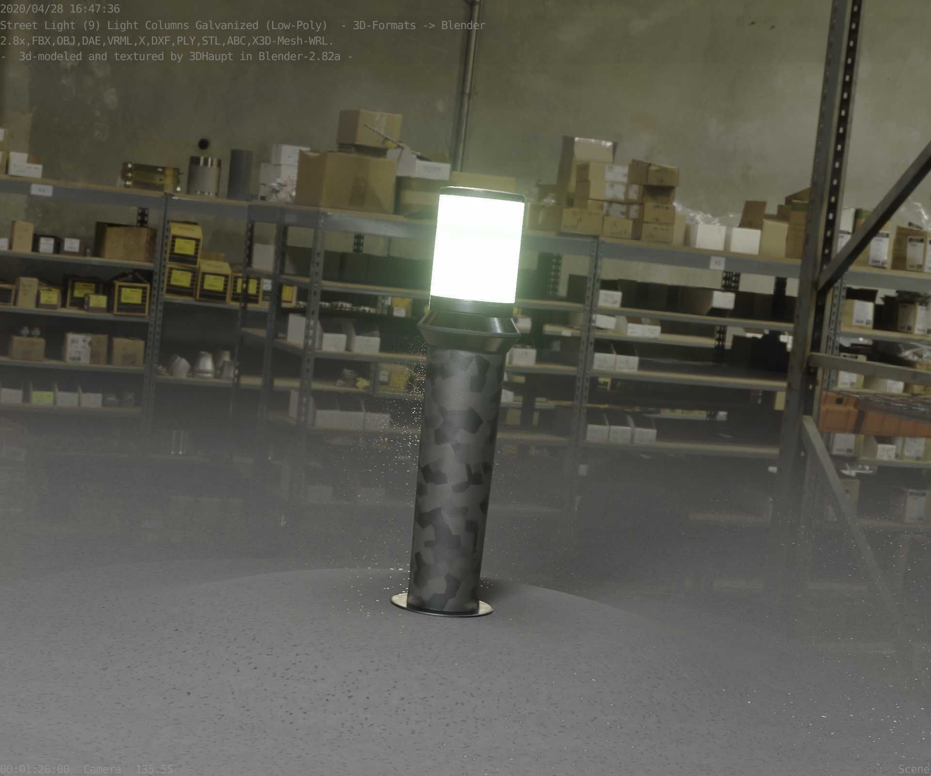 Galvanized Light-Column -21- Street-Light 9 Low-poly 3D model_78