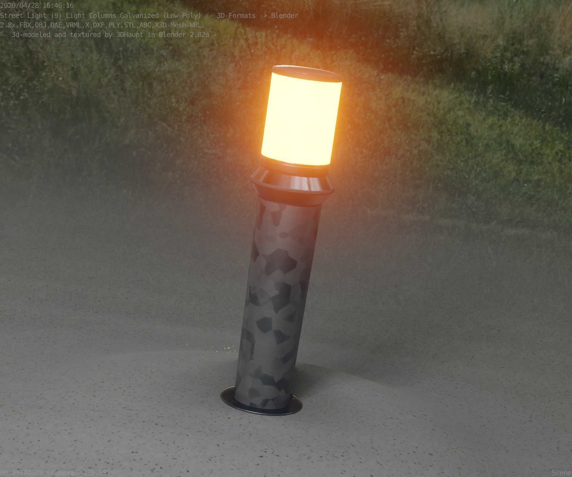 Galvanized Light-Column -21- Street-Light 9 Low-poly 3D model_33