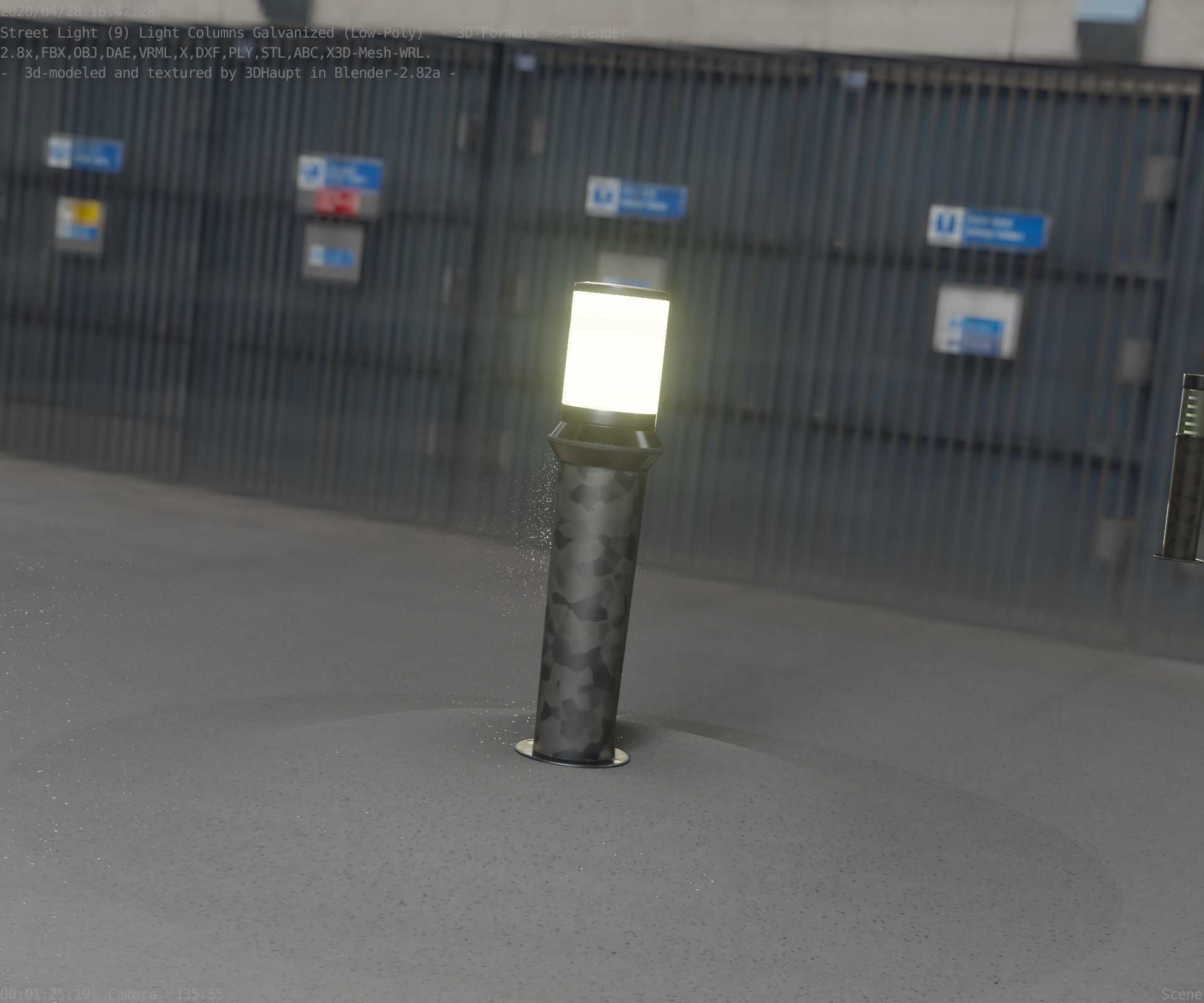 Galvanized Light-Column -21- Street-Light 9 Low-poly 3D model_73