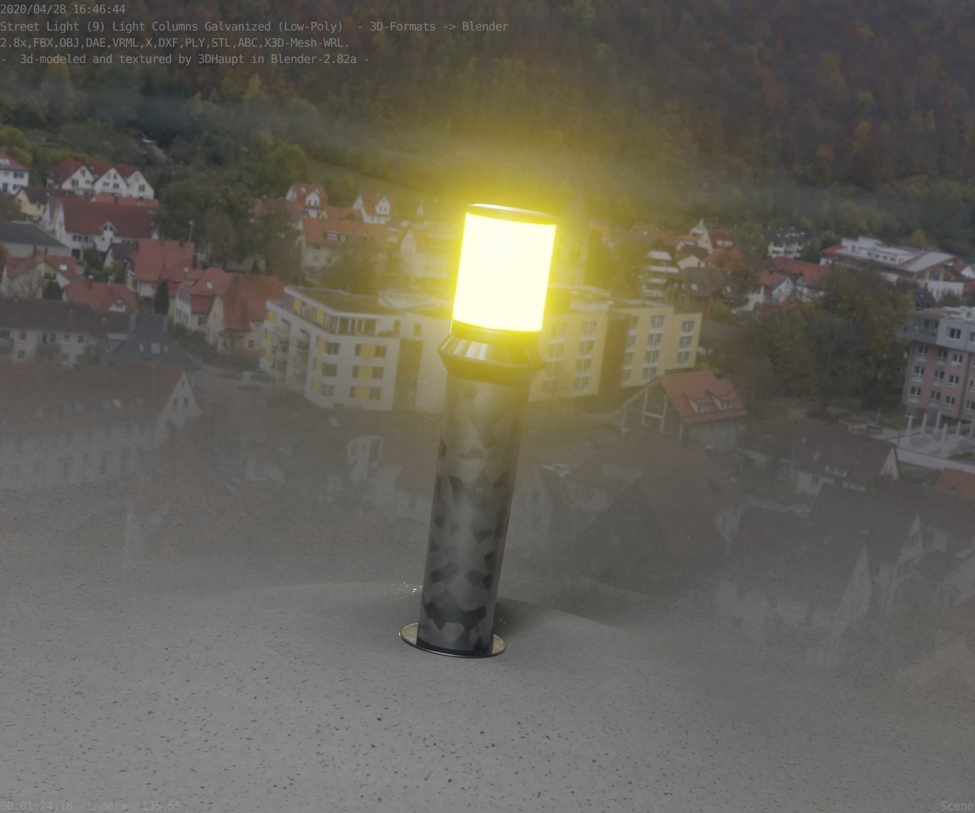 Galvanized Light-Column -21- Street-Light 9 Low-poly 3D model_48