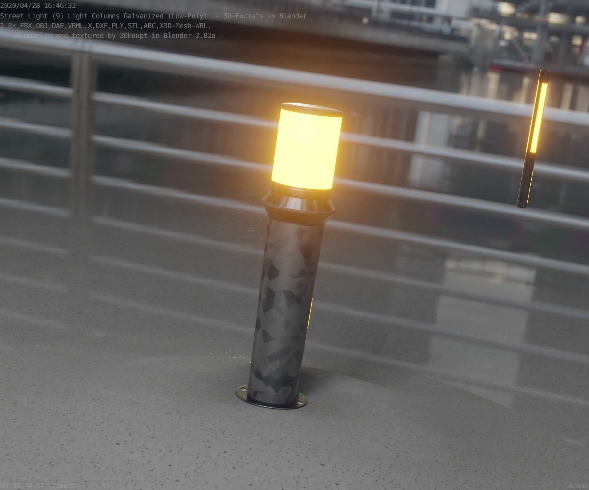 Galvanized Light-Column -21- Street-Light 9 Low-poly 3D model_42