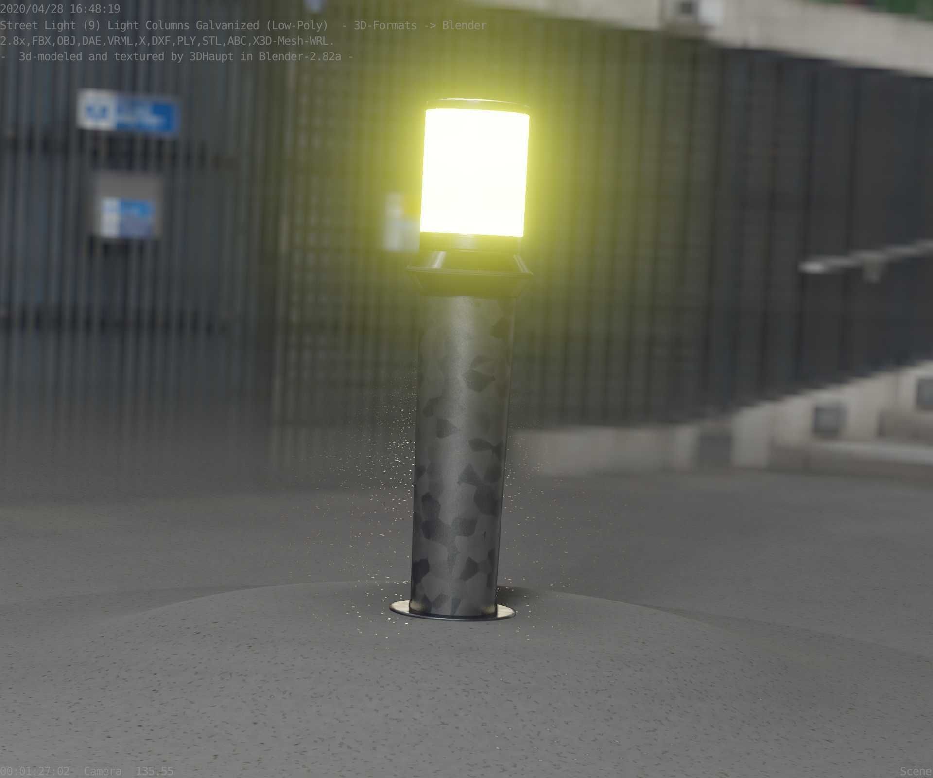 Galvanized Light-Column -21- Street-Light 9 Low-poly 3D model_90
