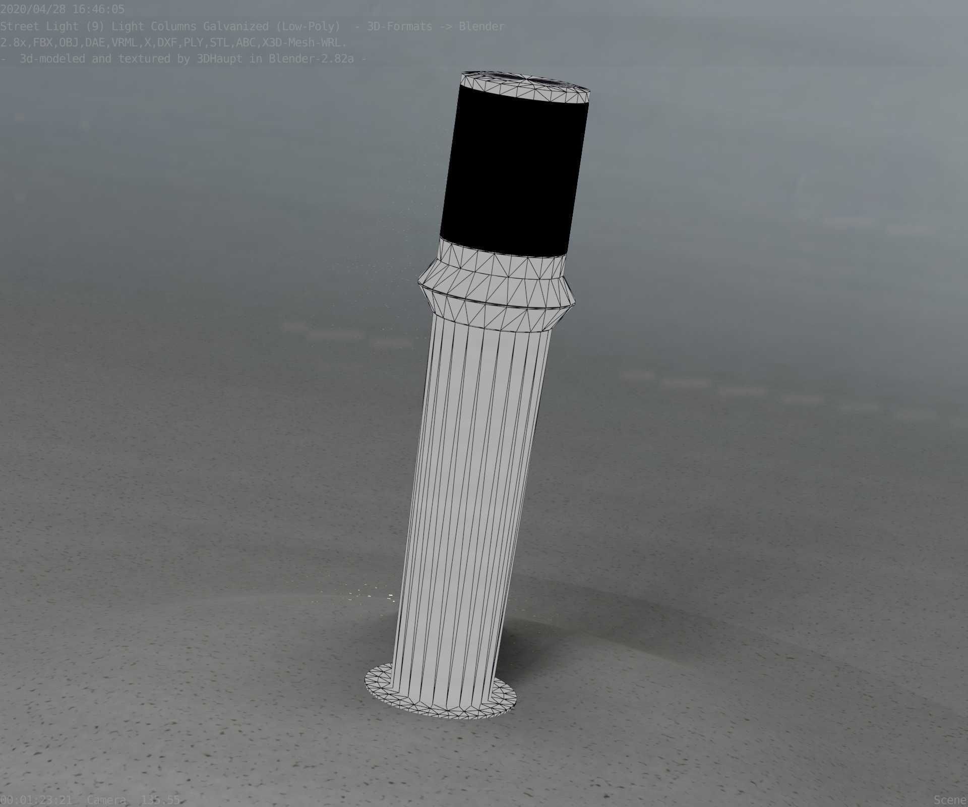 Galvanized Light-Column -21- Street-Light 9 Low-poly 3D model_27