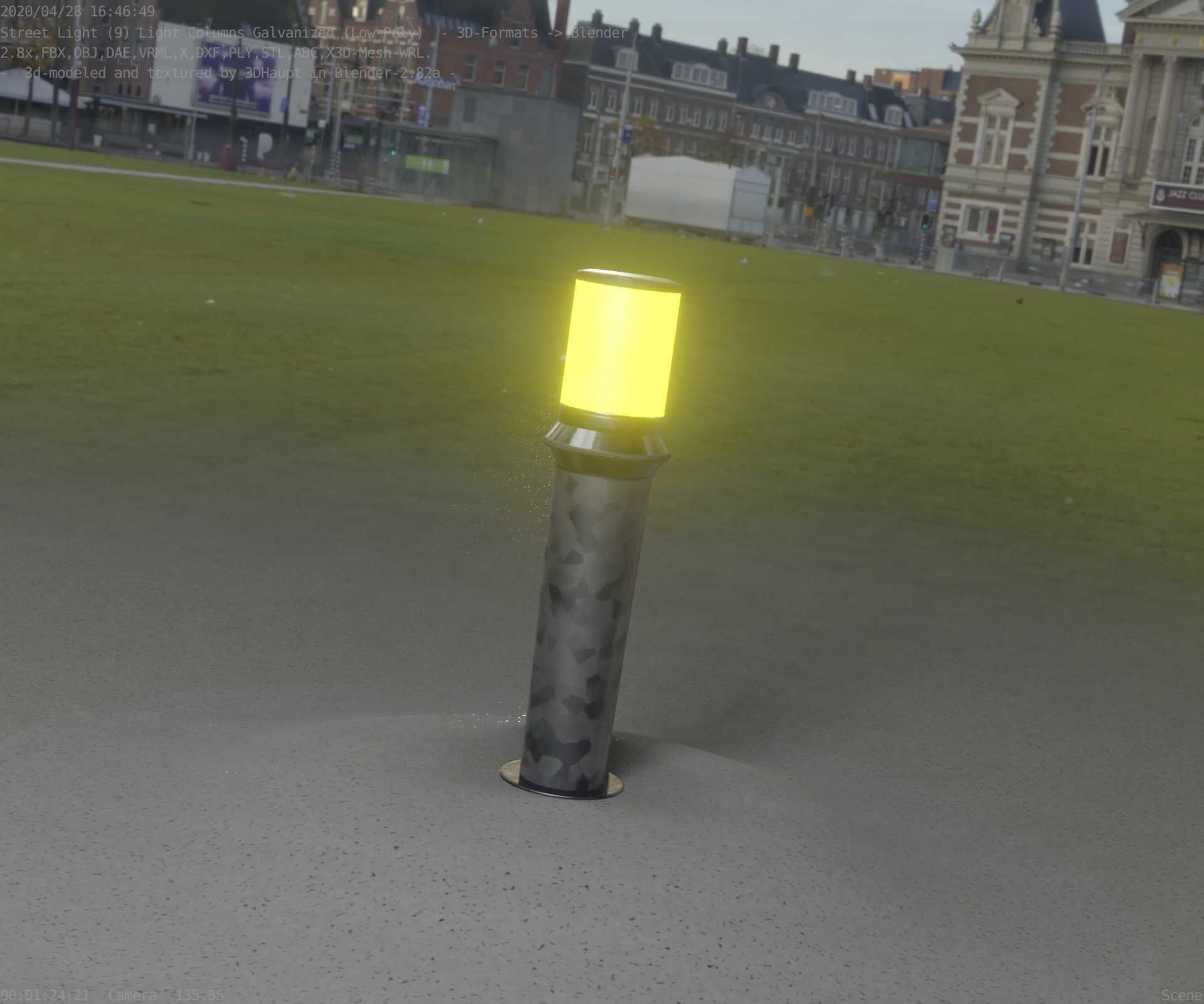 Galvanized Light-Column -21- Street-Light 9 Low-poly 3D model_51