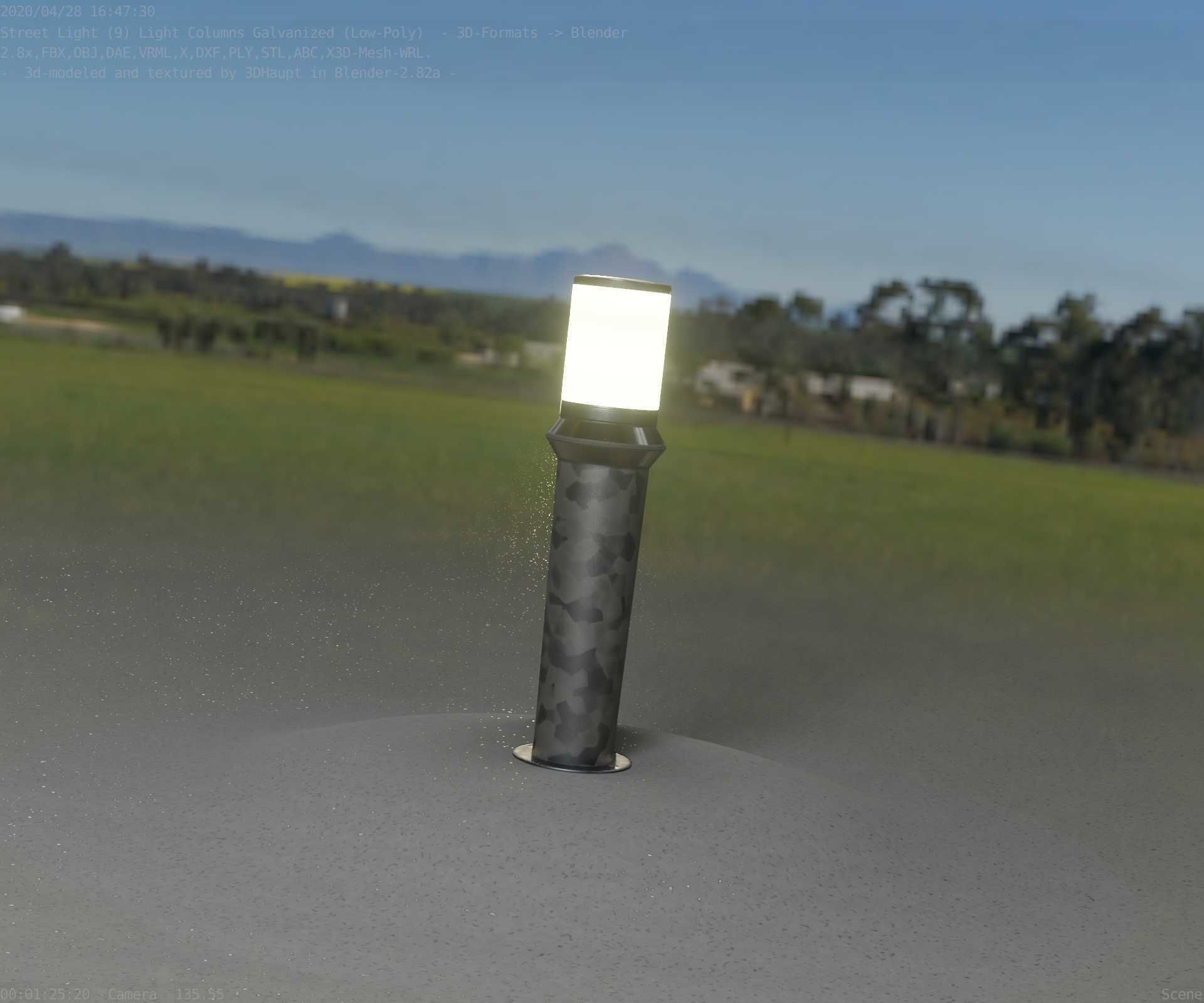 Galvanized Light-Column -21- Street-Light 9 Low-poly 3D model_74
