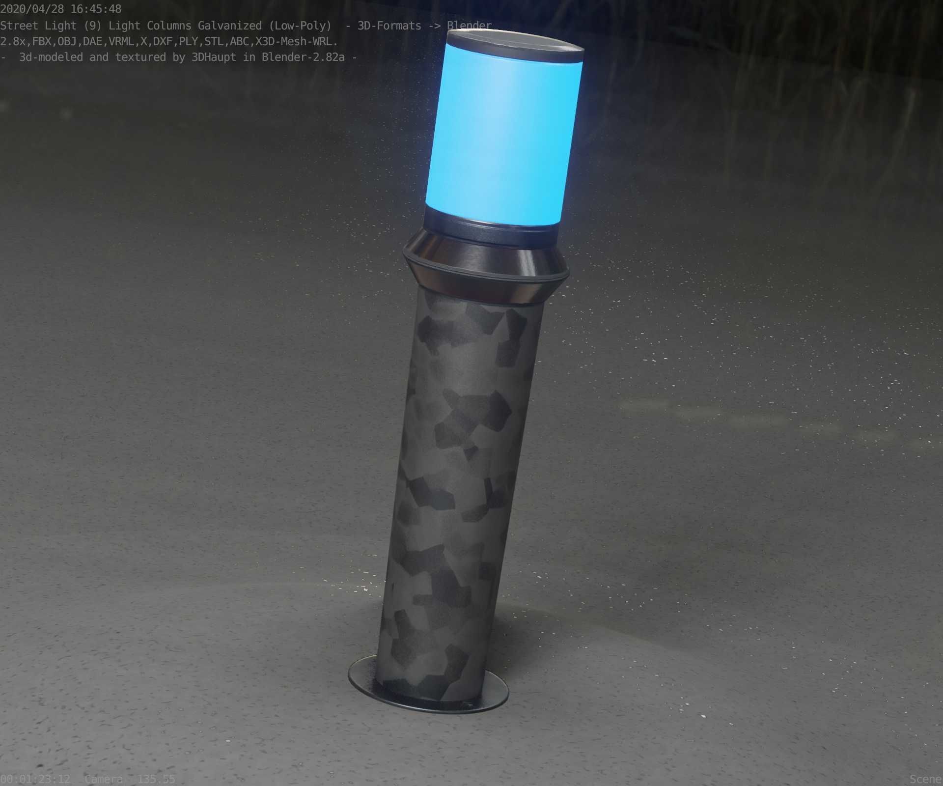 Galvanized Light-Column -21- Street-Light 9 Low-poly 3D model_18