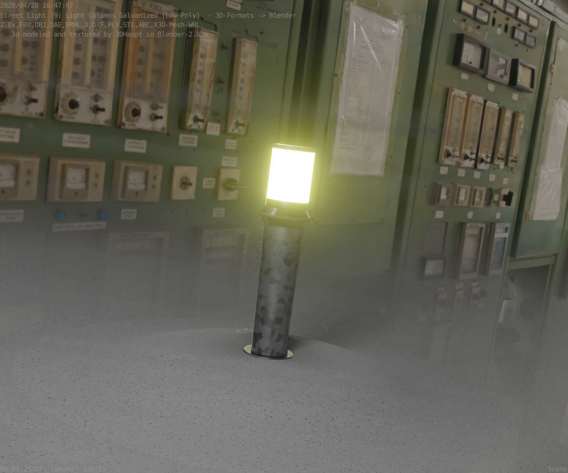 Galvanized Light-Column -21- Street-Light 9 Low-poly 3D model_61