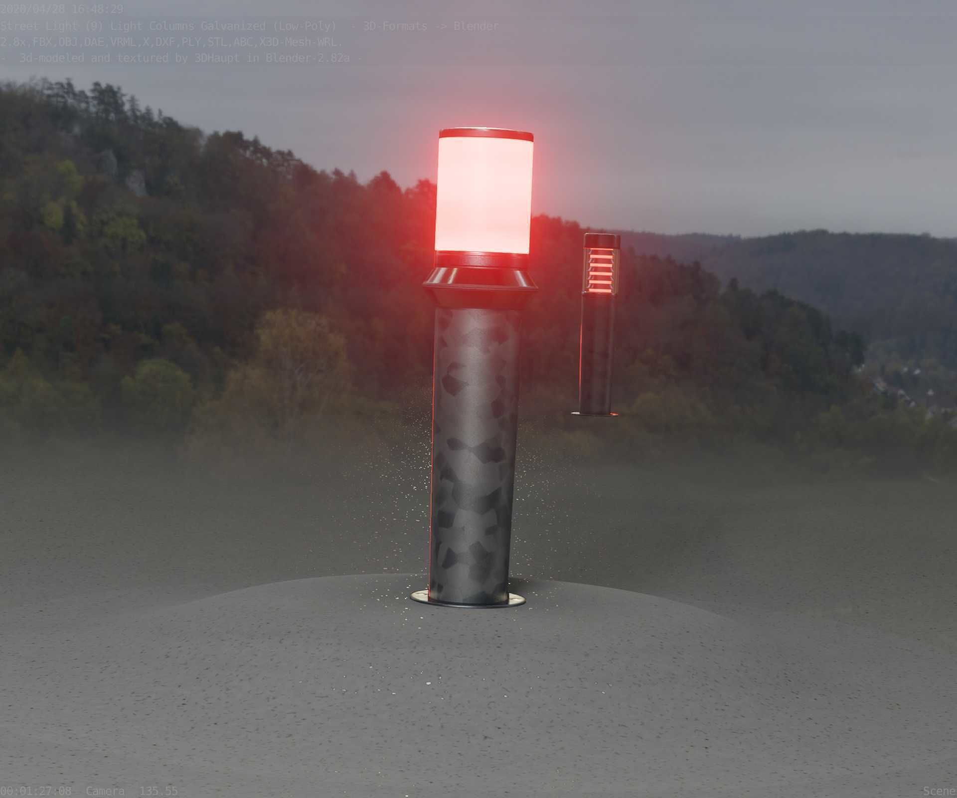 Galvanized Light-Column -21- Street-Light 9 Low-poly 3D model_96