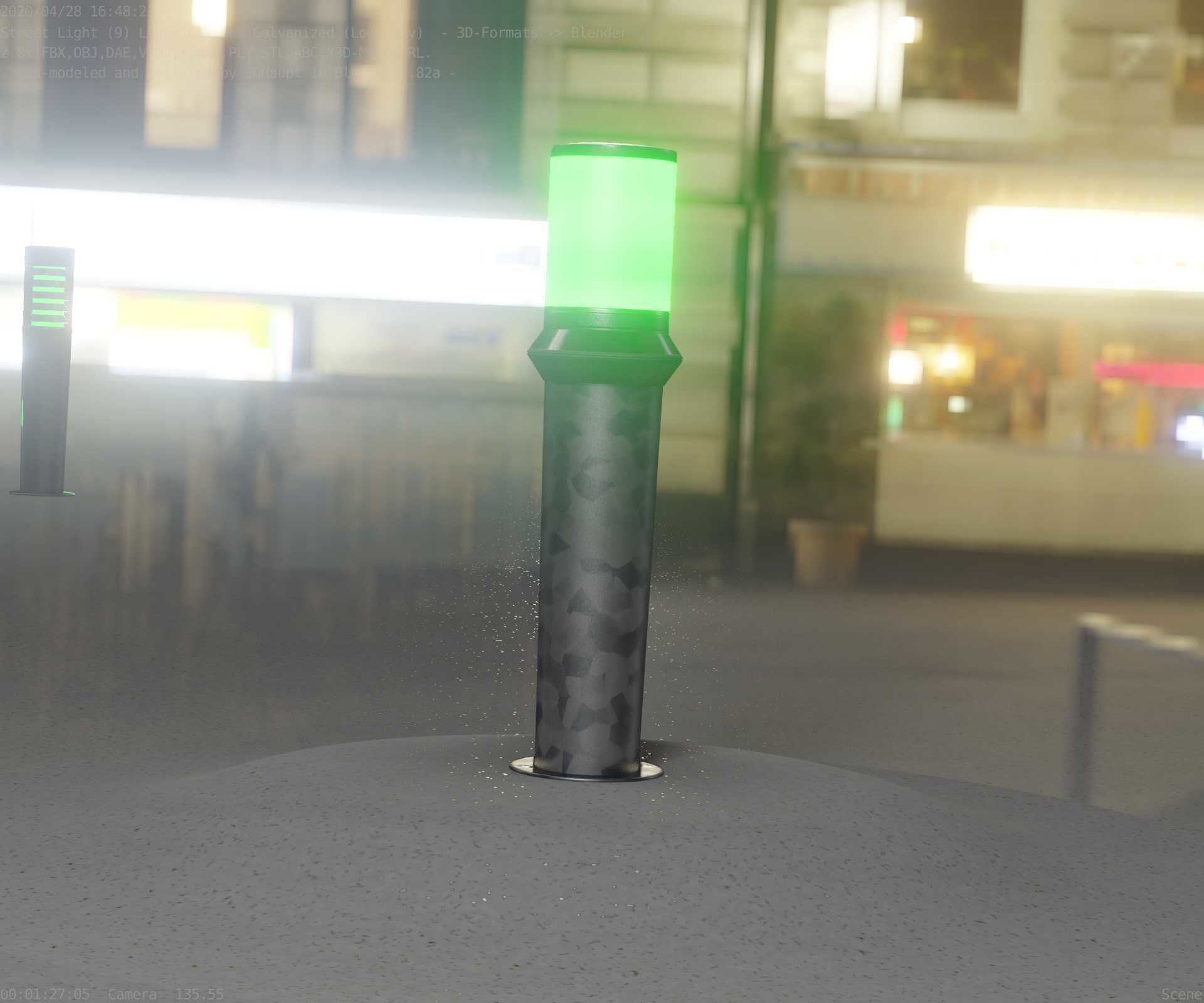 Galvanized Light-Column -21- Street-Light 9 Low-poly 3D model_93