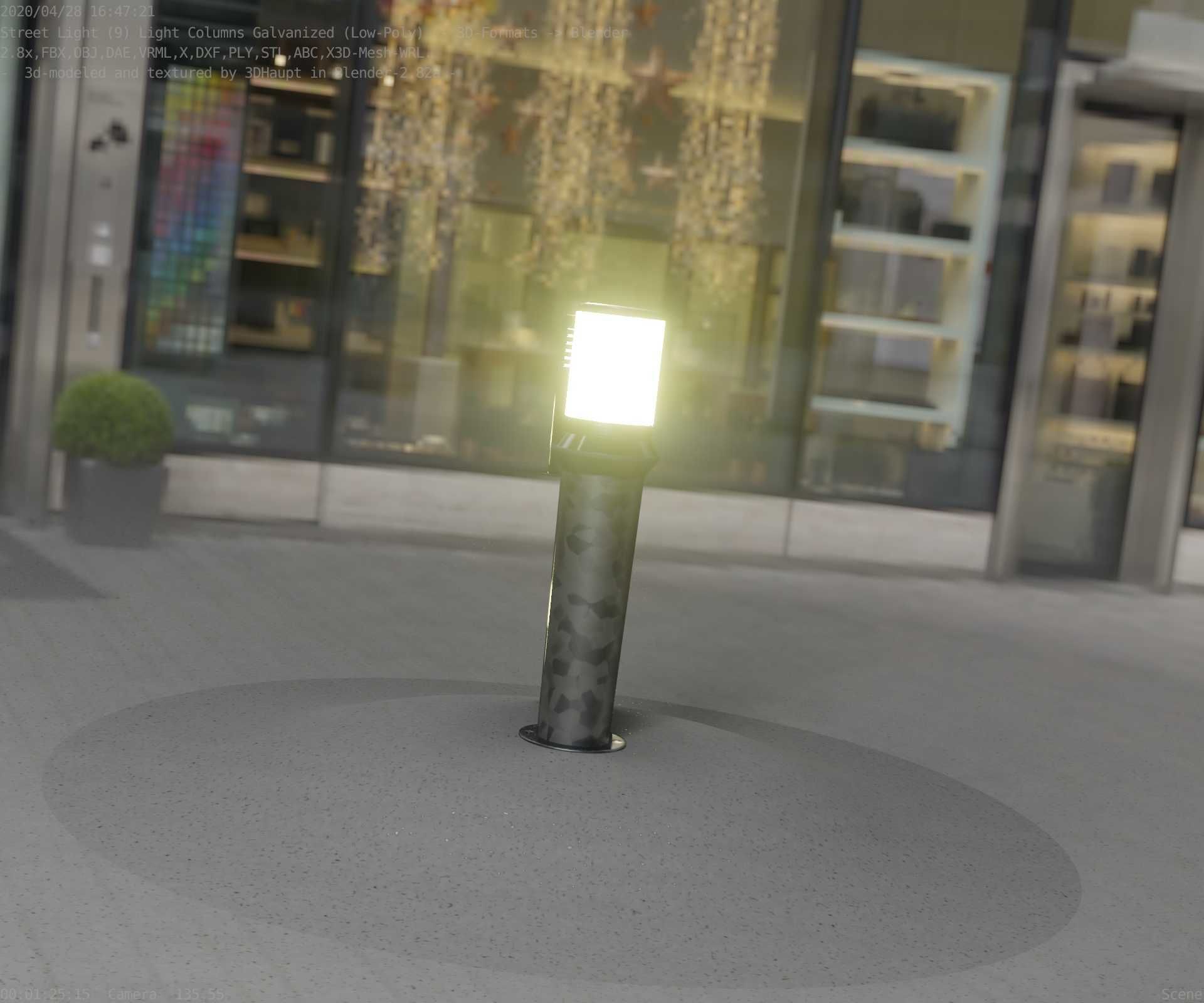 Galvanized Light-Column -21- Street-Light 9 Low-poly 3D model_69