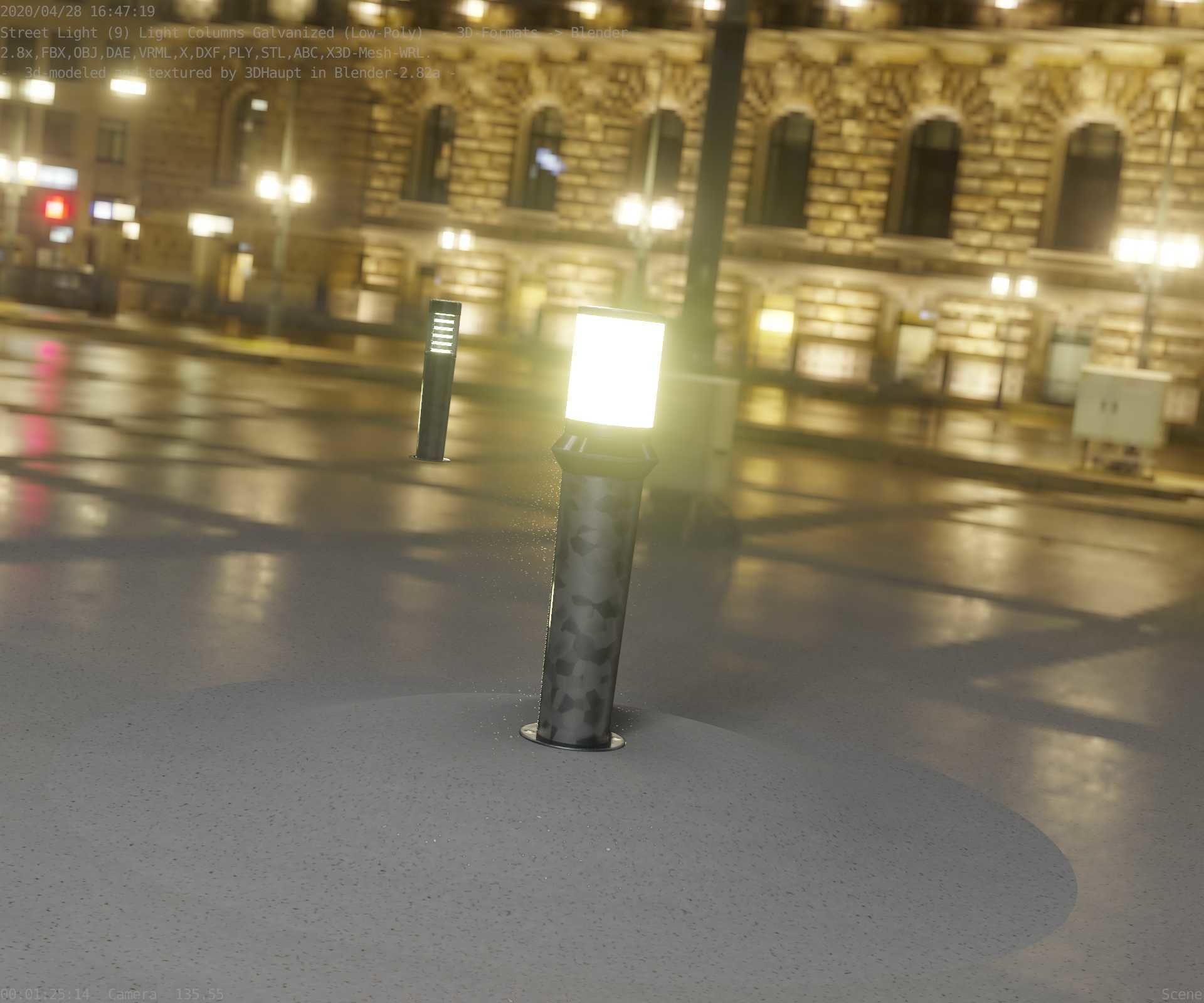 Galvanized Light-Column -21- Street-Light 9 Low-poly 3D model_68