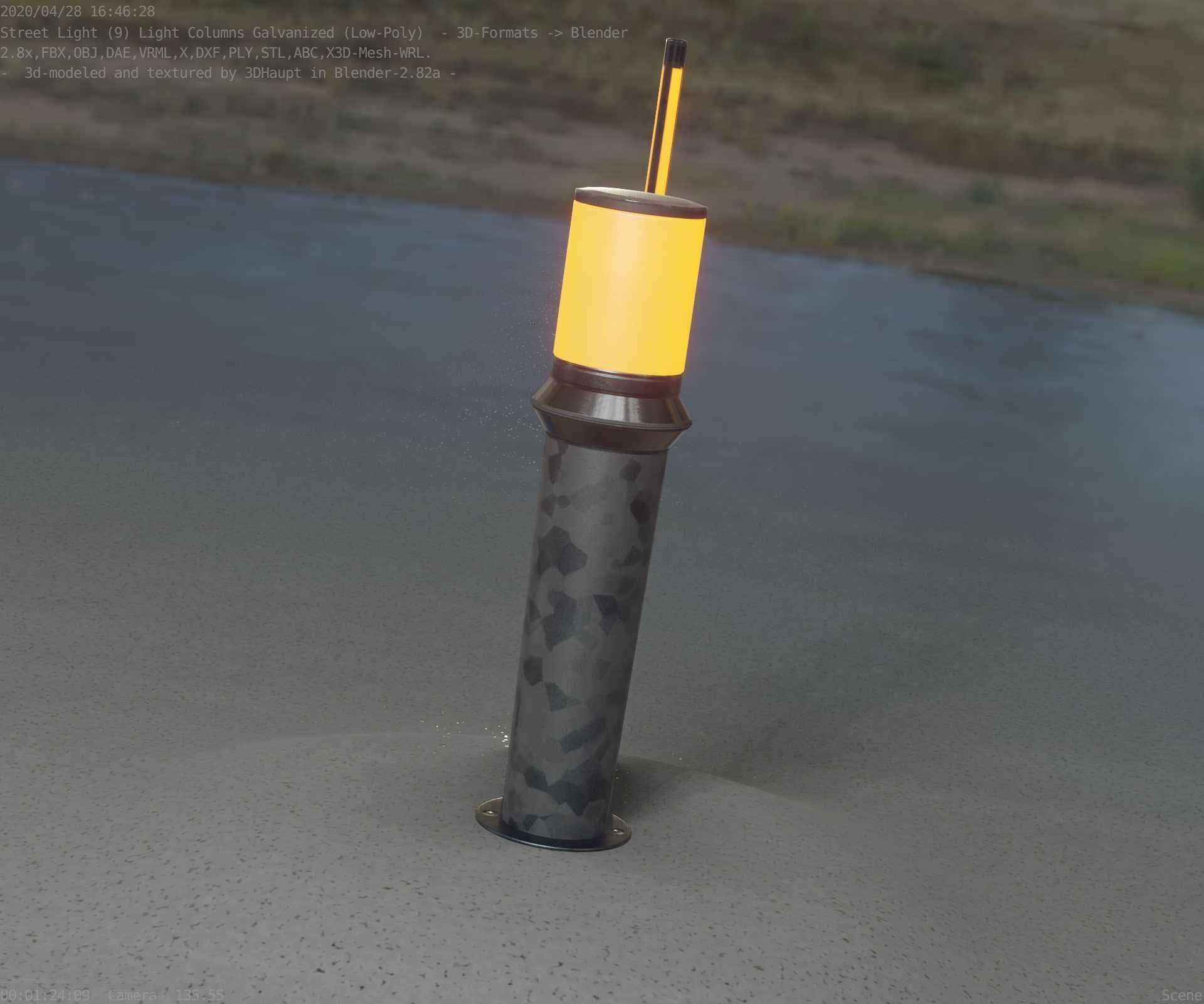 Galvanized Light-Column -21- Street-Light 9 Low-poly 3D model_39