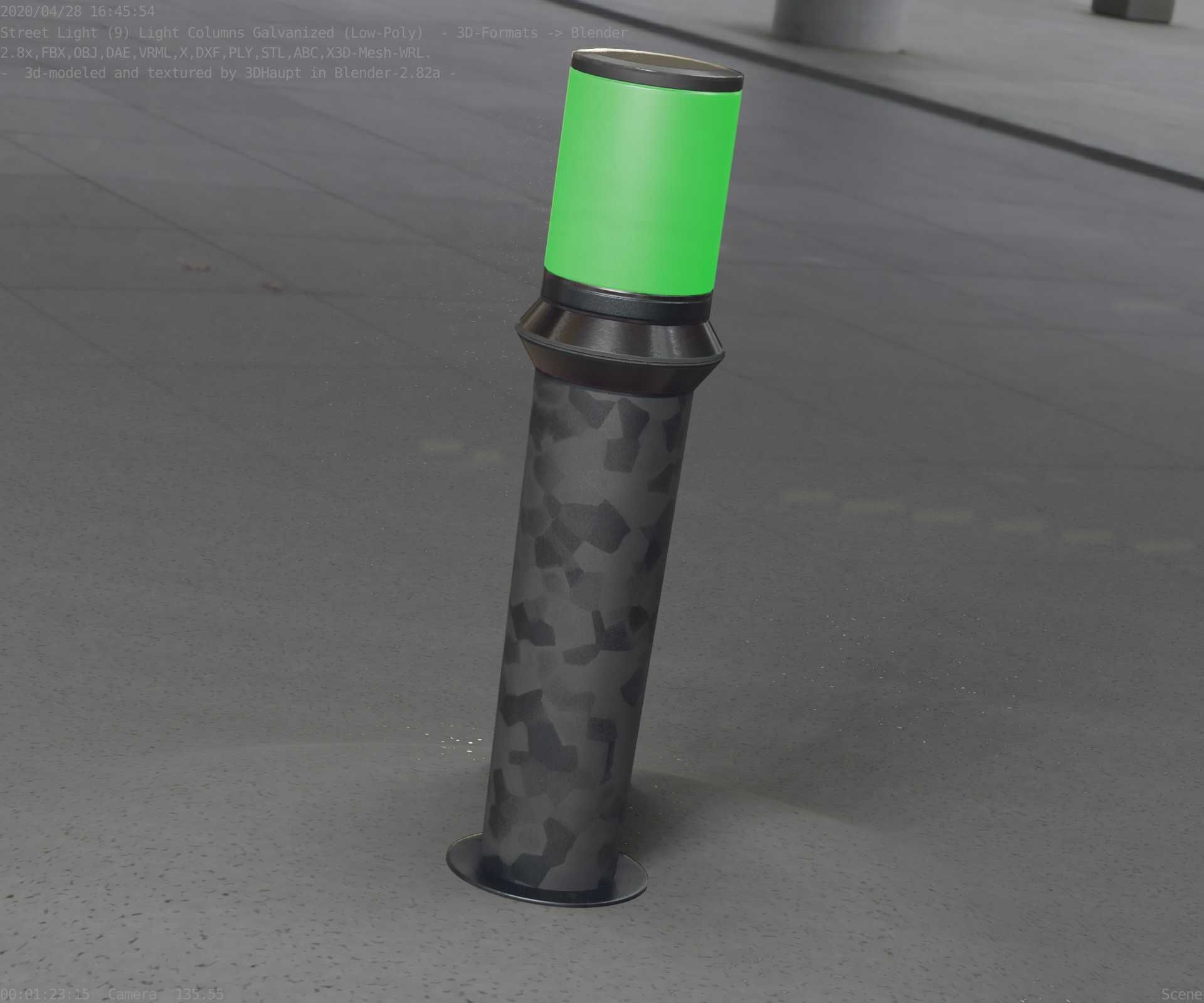 Galvanized Light-Column -21- Street-Light 9 Low-poly 3D model_21