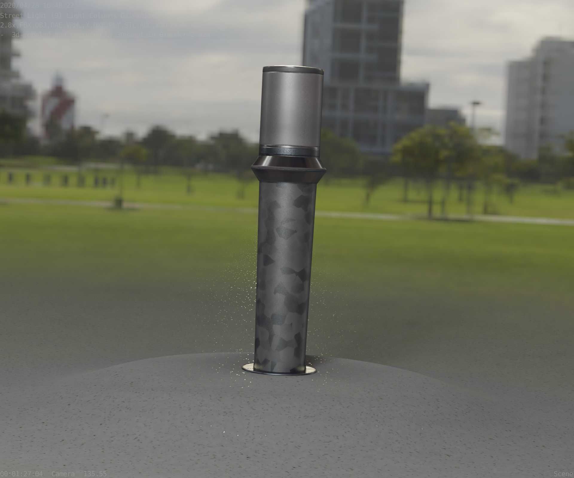 Galvanized Light-Column -21- Street-Light 9 Low-poly 3D model_92