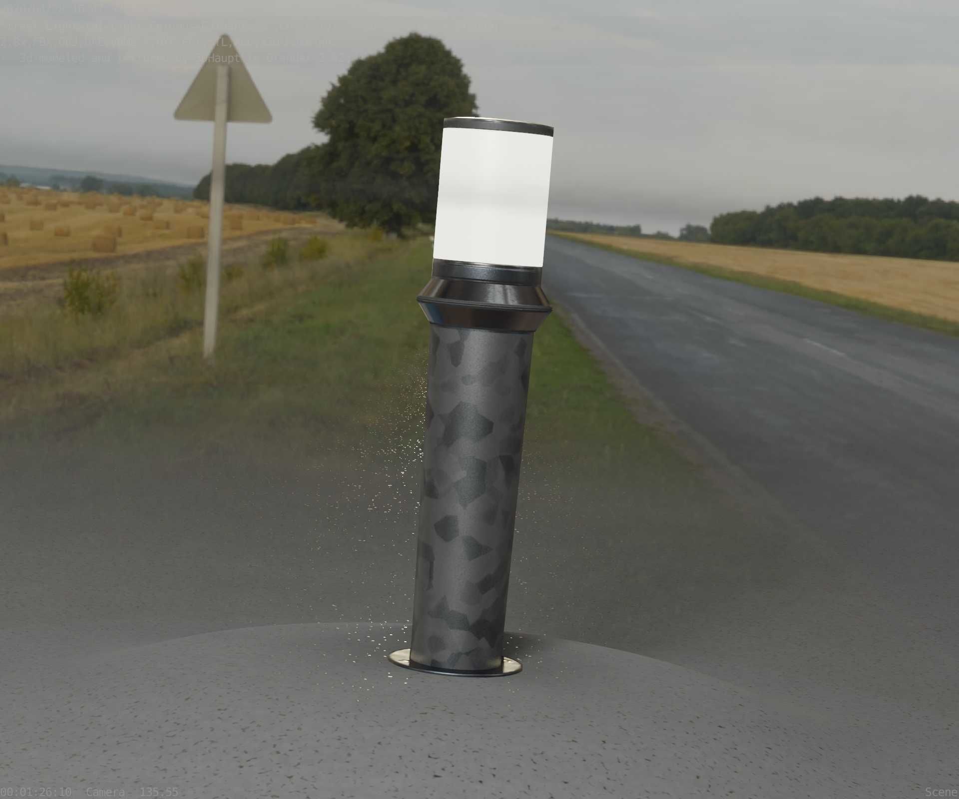 Galvanized Light-Column -21- Street-Light 9 Low-poly 3D model_4