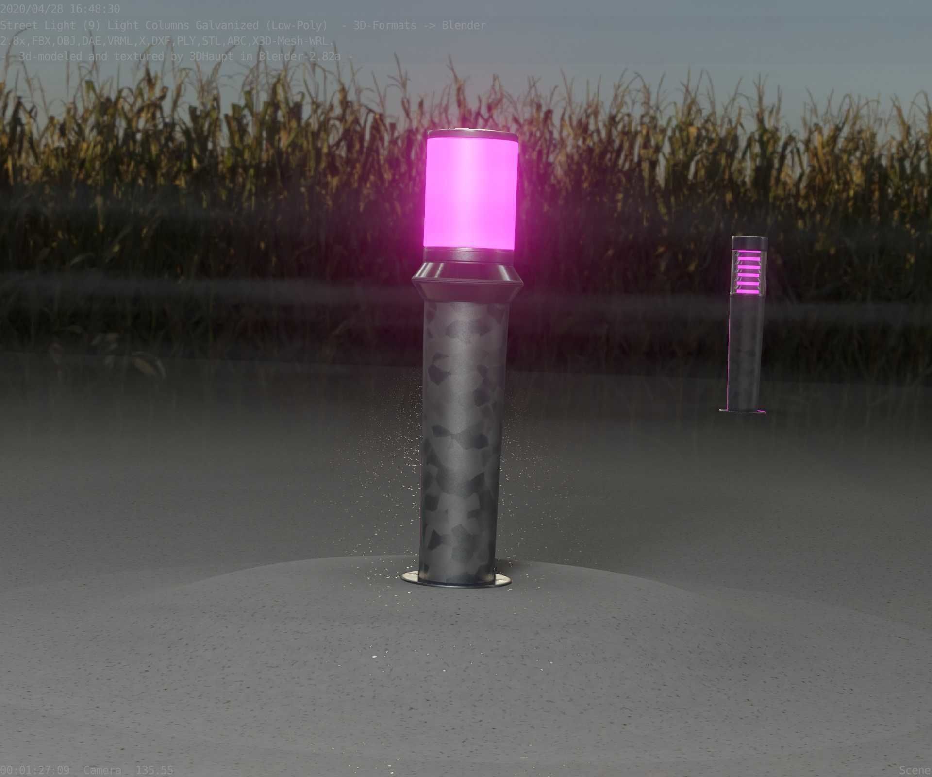 Galvanized Light-Column -21- Street-Light 9 Low-poly 3D model_97