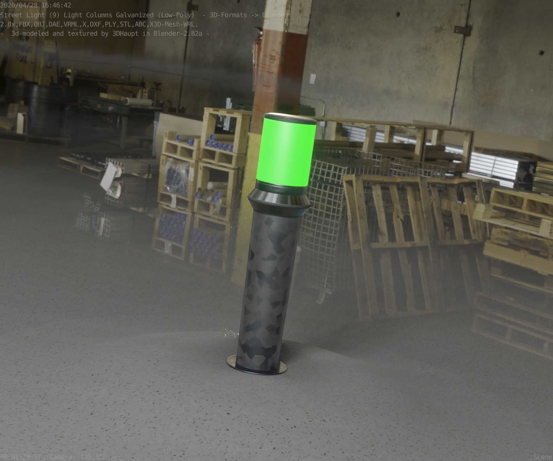 Galvanized Light-Column -21- Street-Light 9 Low-poly 3D model_47