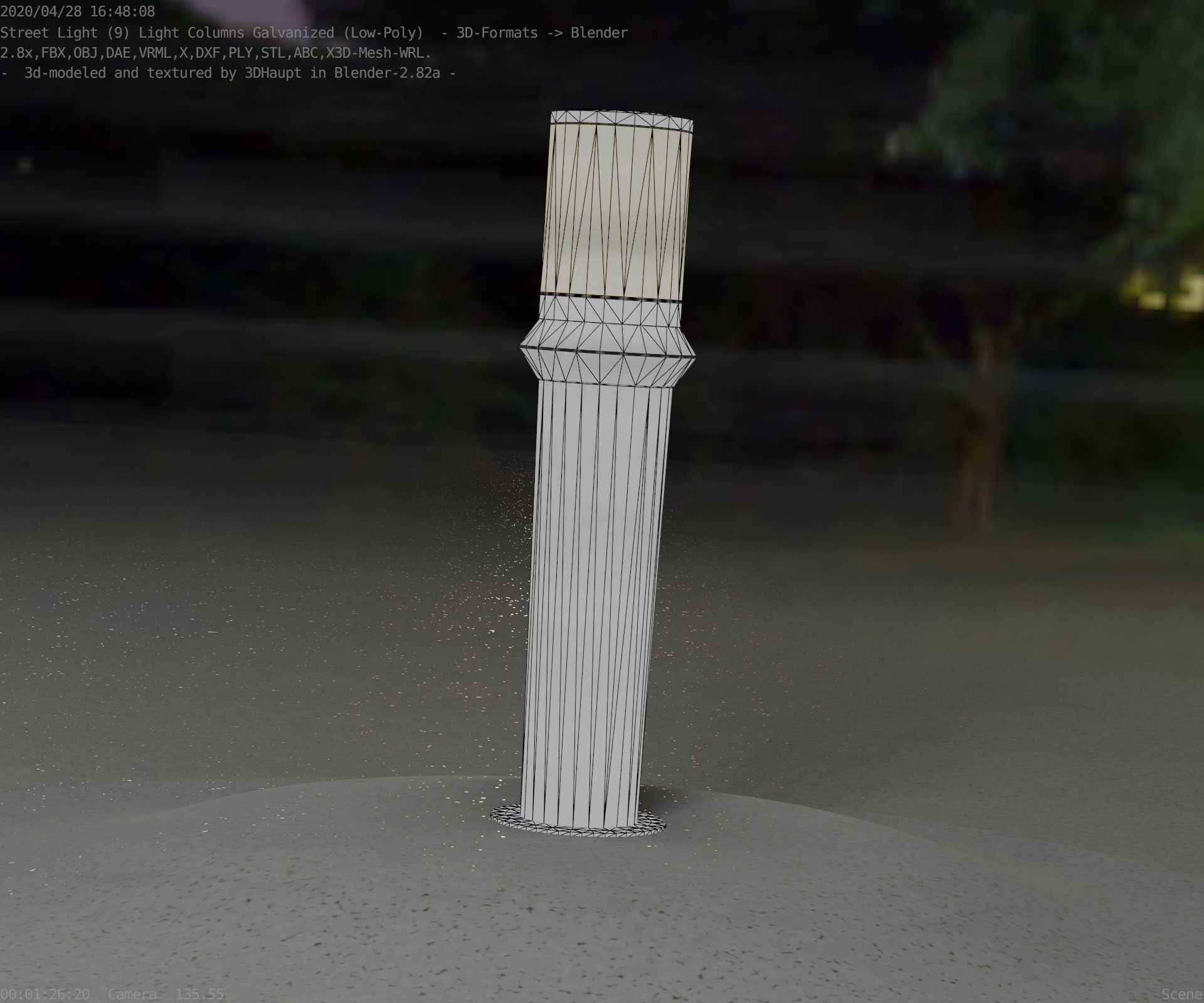 Galvanized Light-Column -21- Street-Light 9 Low-poly 3D model_84