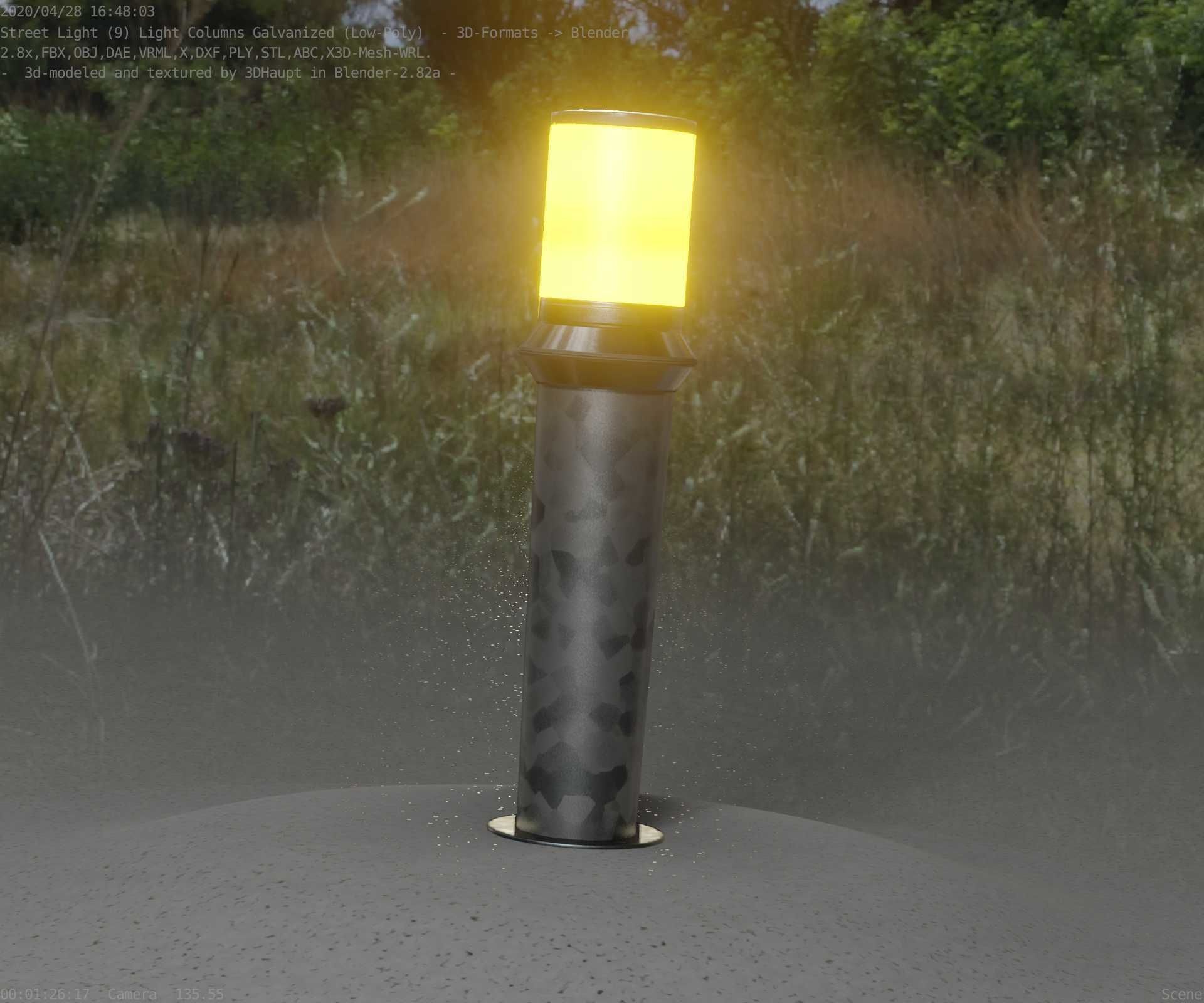 Galvanized Light-Column -21- Street-Light 9 Low-poly 3D model_11