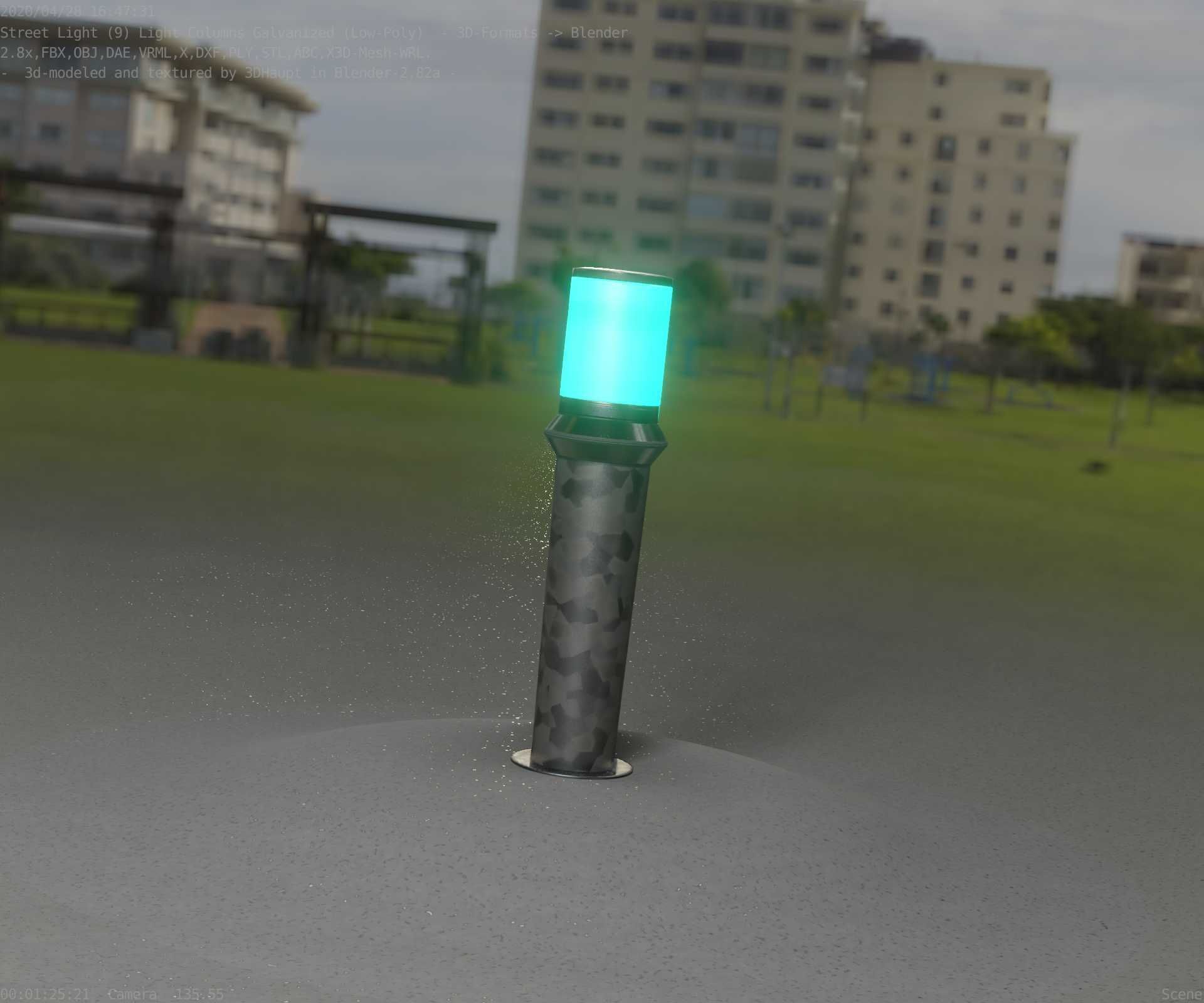 Galvanized Light-Column -21- Street-Light 9 Low-poly 3D model_75