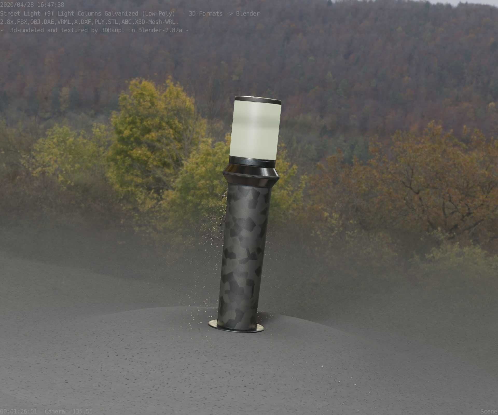 Galvanized Light-Column -21- Street-Light 9 Low-poly 3D model_79
