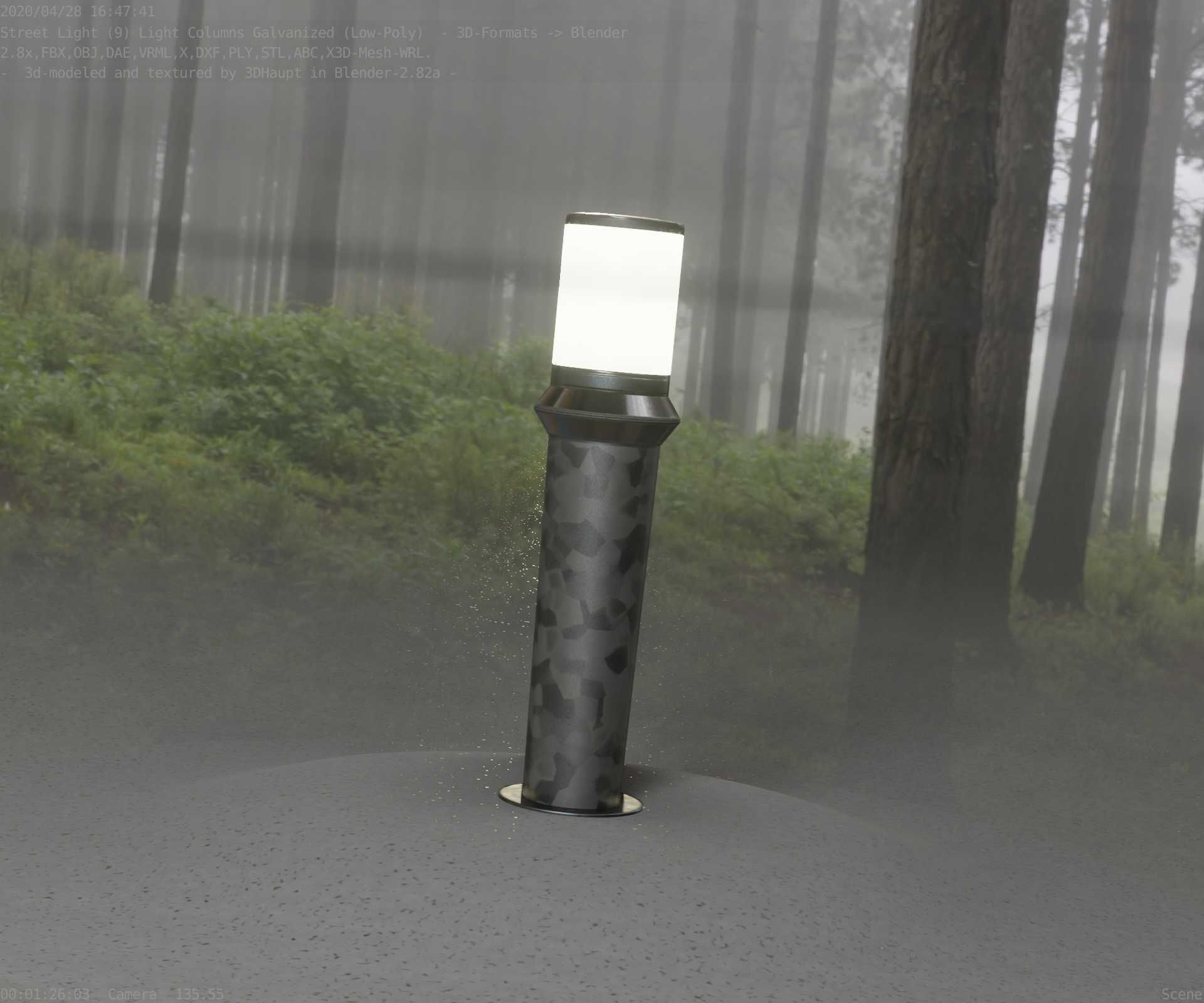 Galvanized Light-Column -21- Street-Light 9 Low-poly 3D model_81